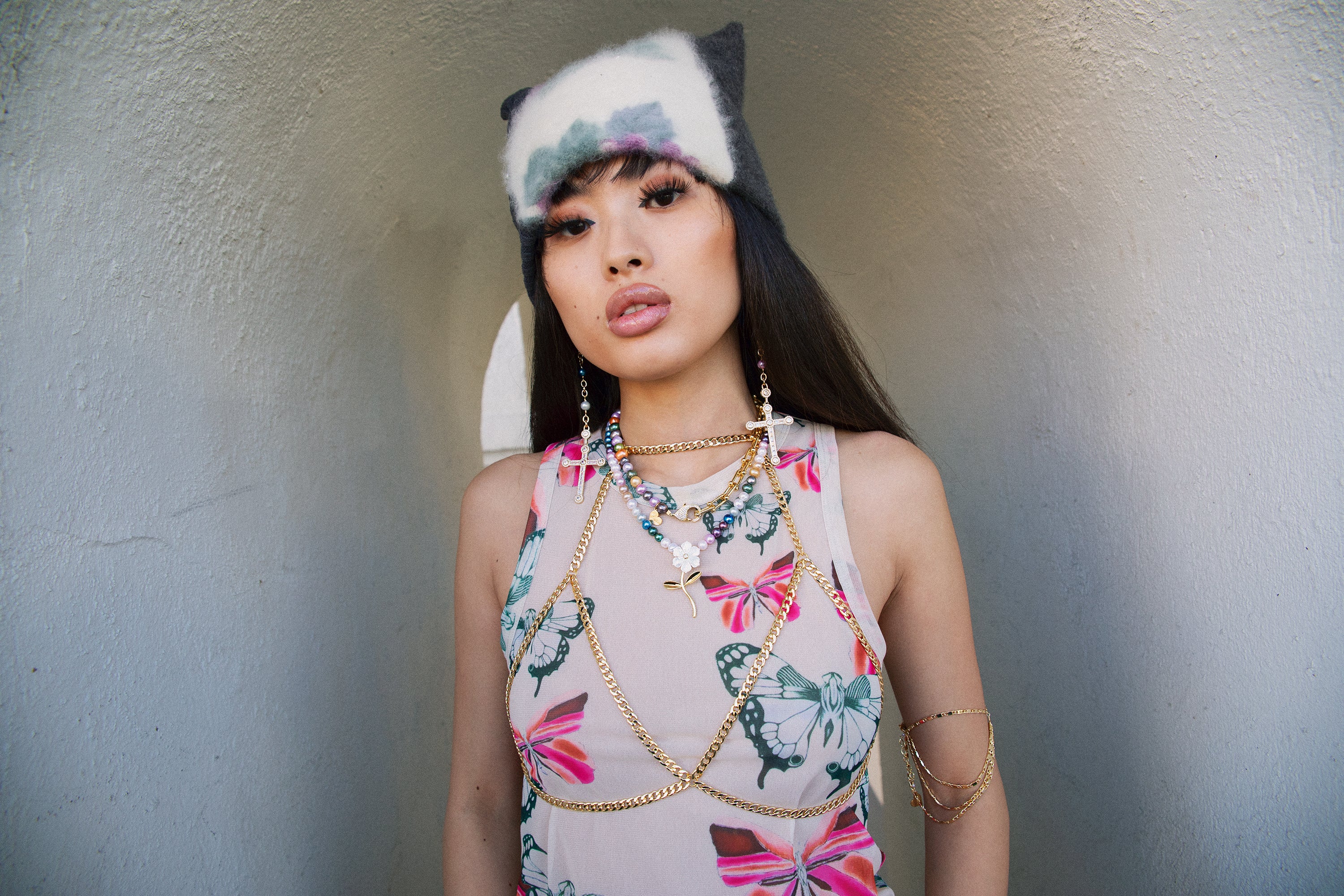 Multicolor Pearl Flower Necklace