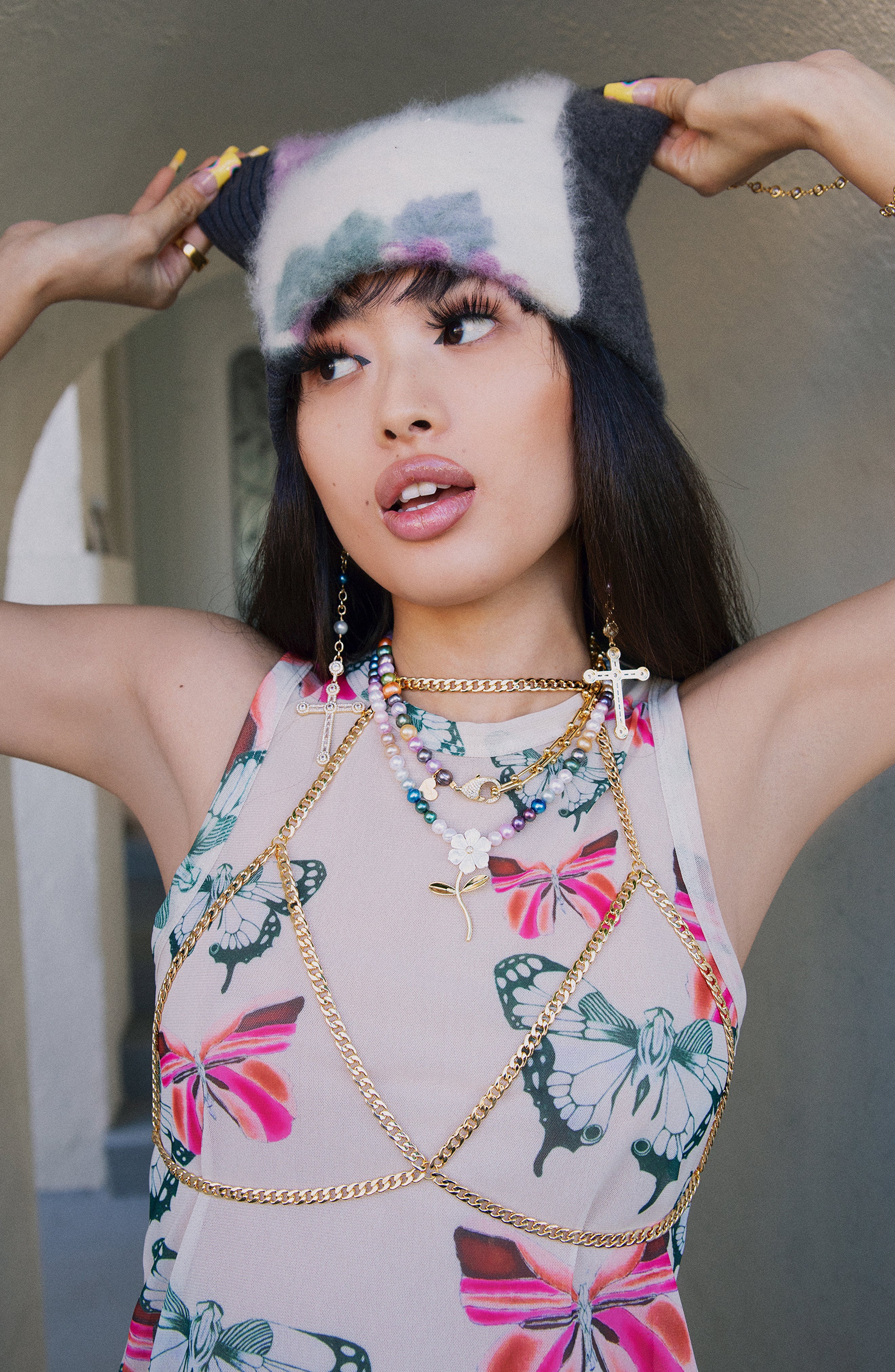 Multicolor Pearl Flower Necklace