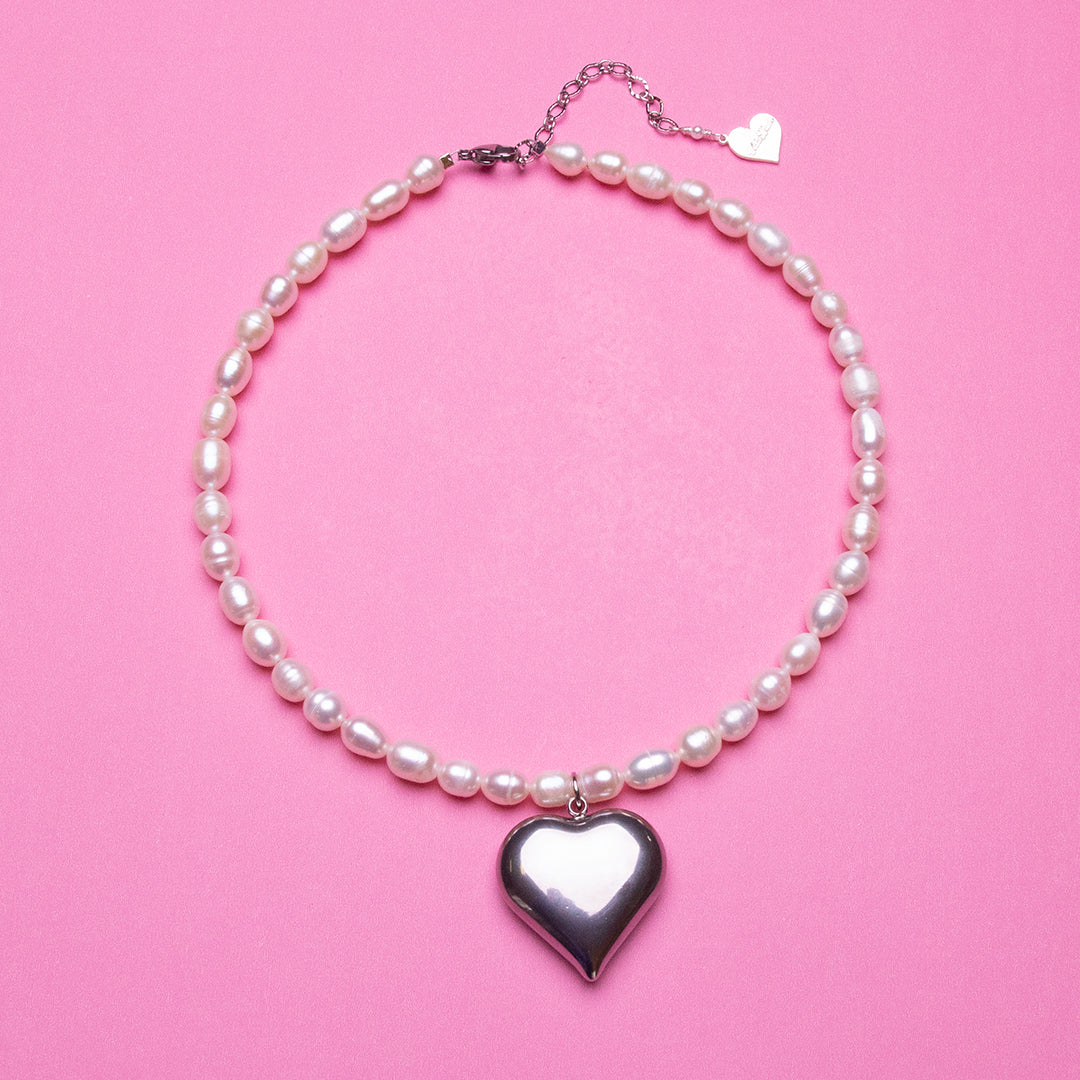 Juicy Heart Pearl Necklace