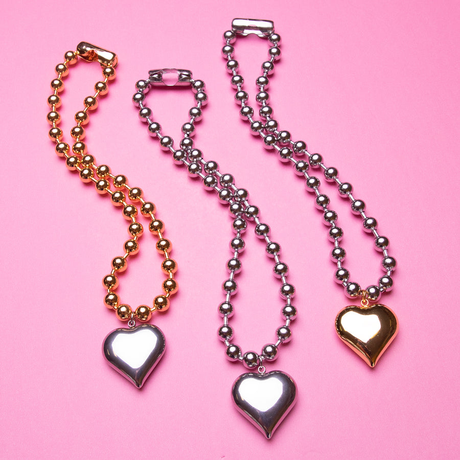 Juicy Heart Ball Chain Necklace