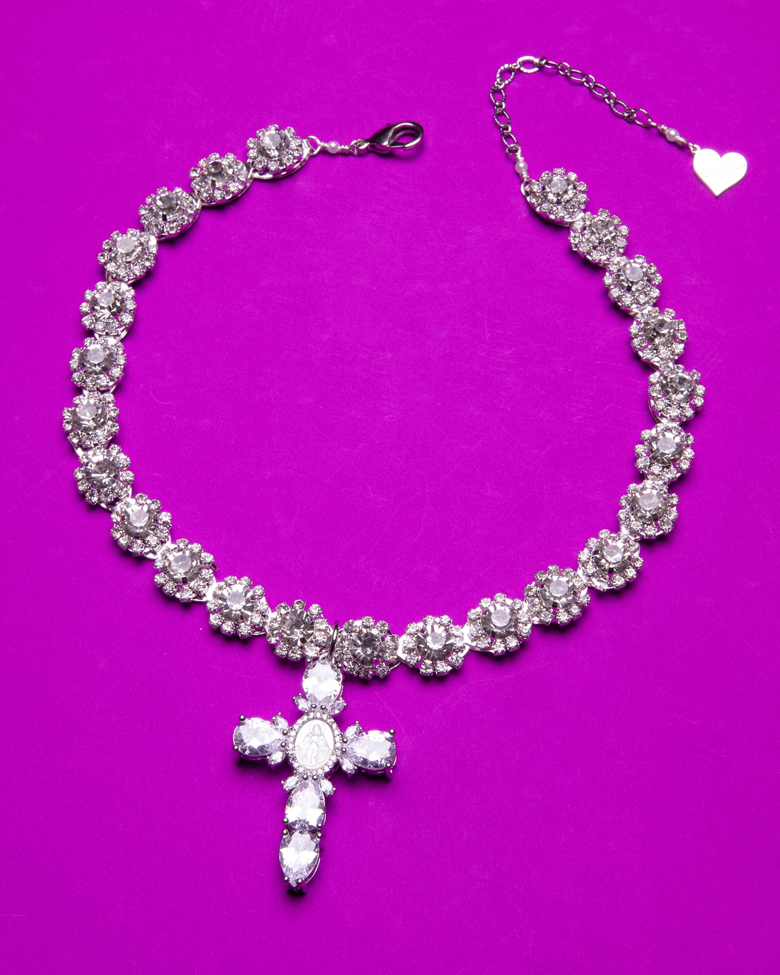 Pearl Virgin Mary Snowball Choker