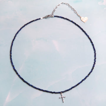 Lapis Cross Necklace