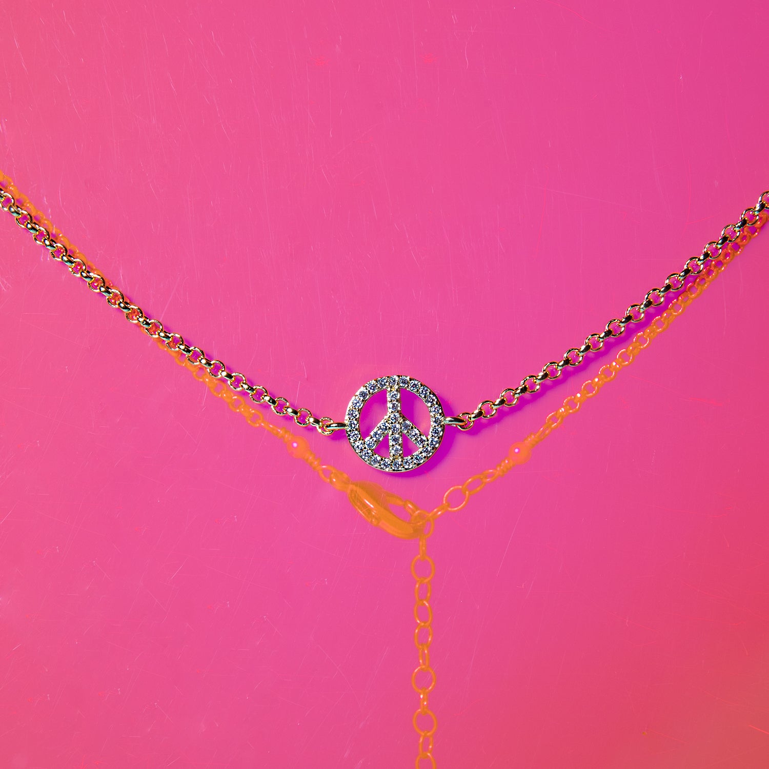 Gold Peace Sign Choker