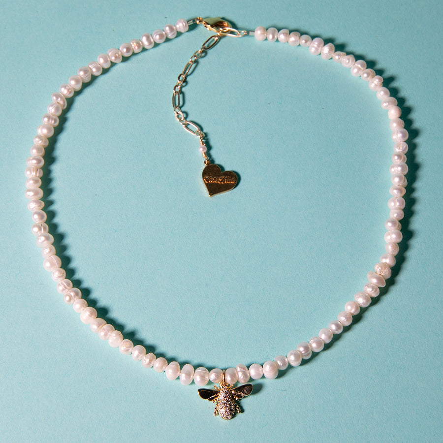Pearl Queen Bee Necklace