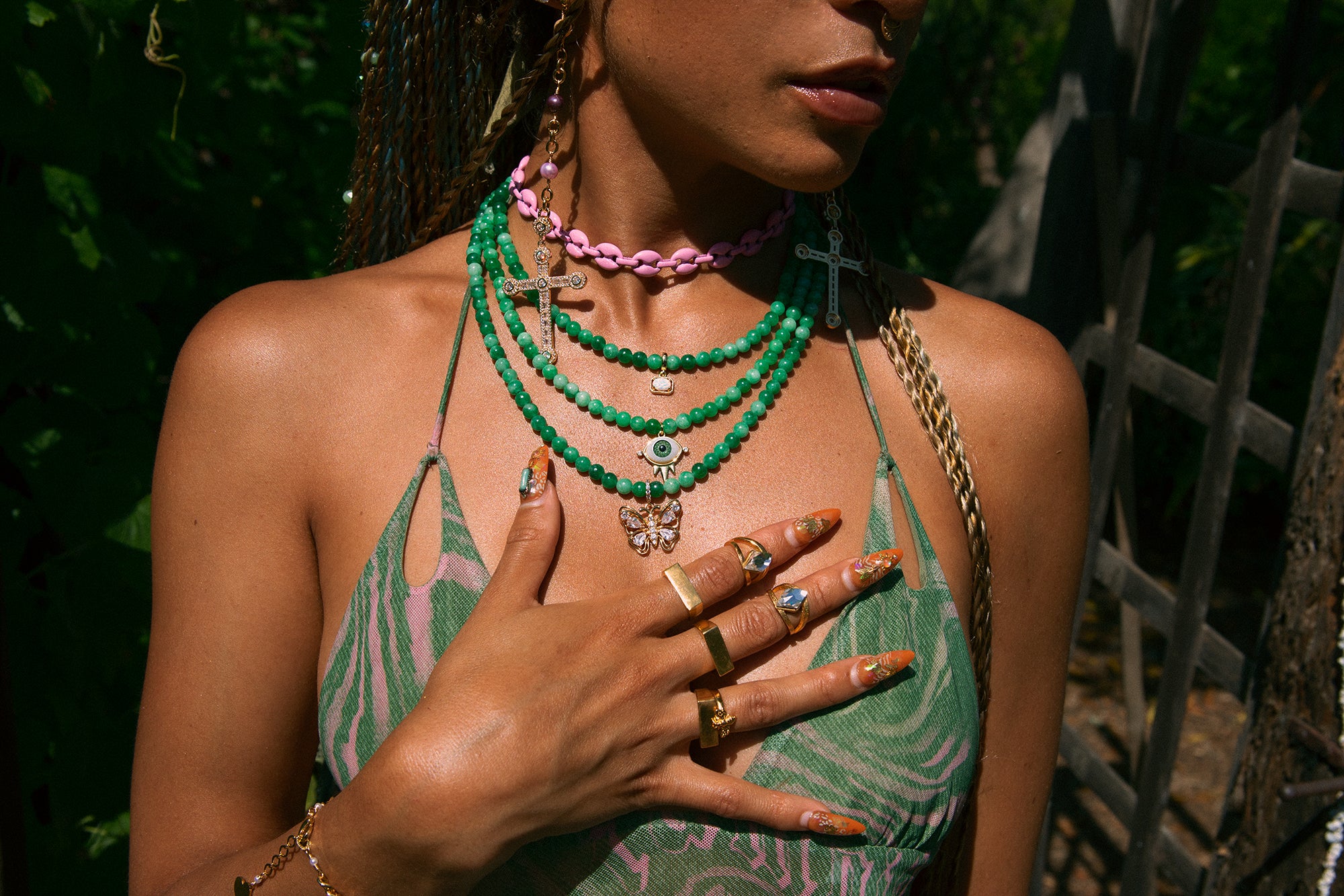 Jade Evil Eye Charm Necklace