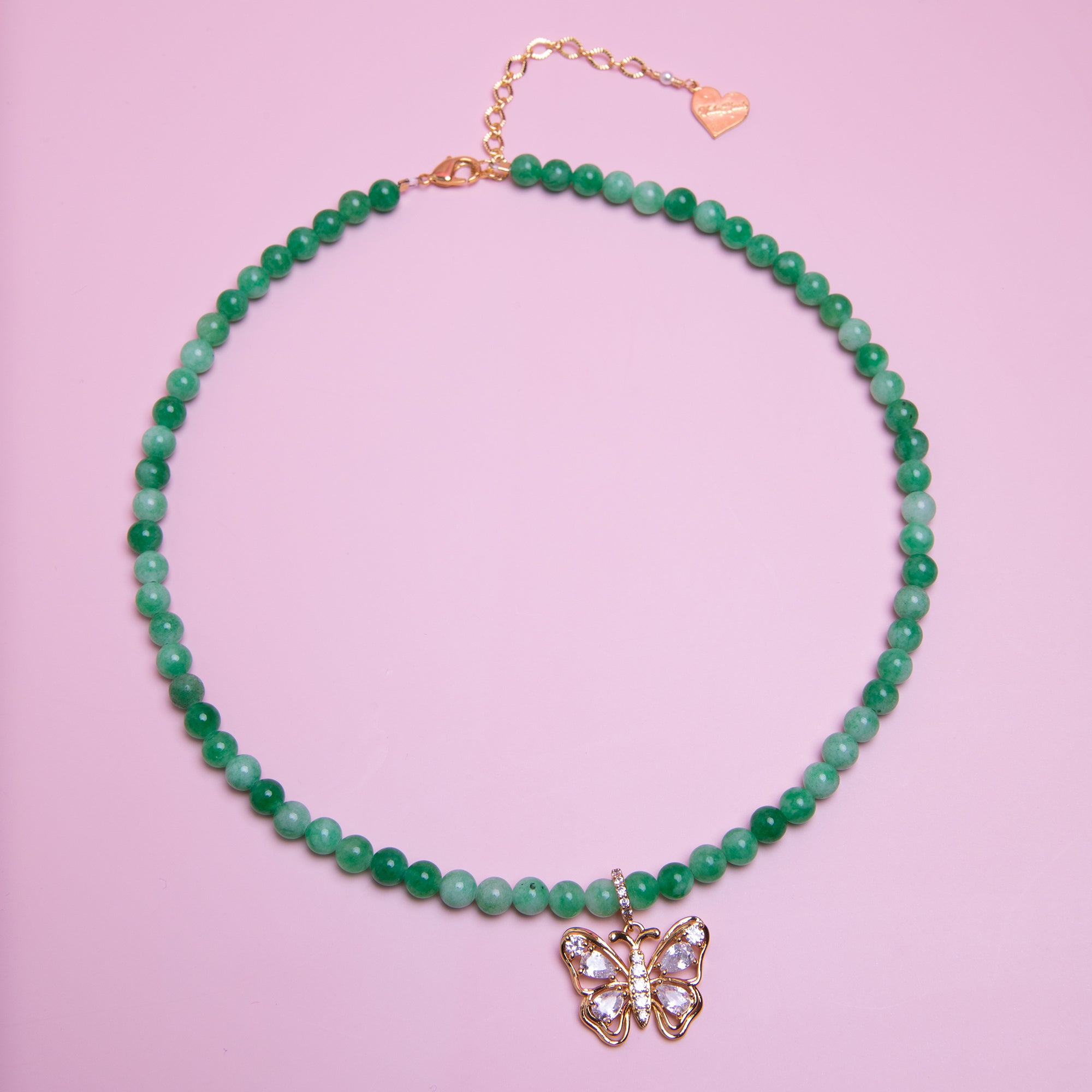 Smooth Jade Butterfly Necklace