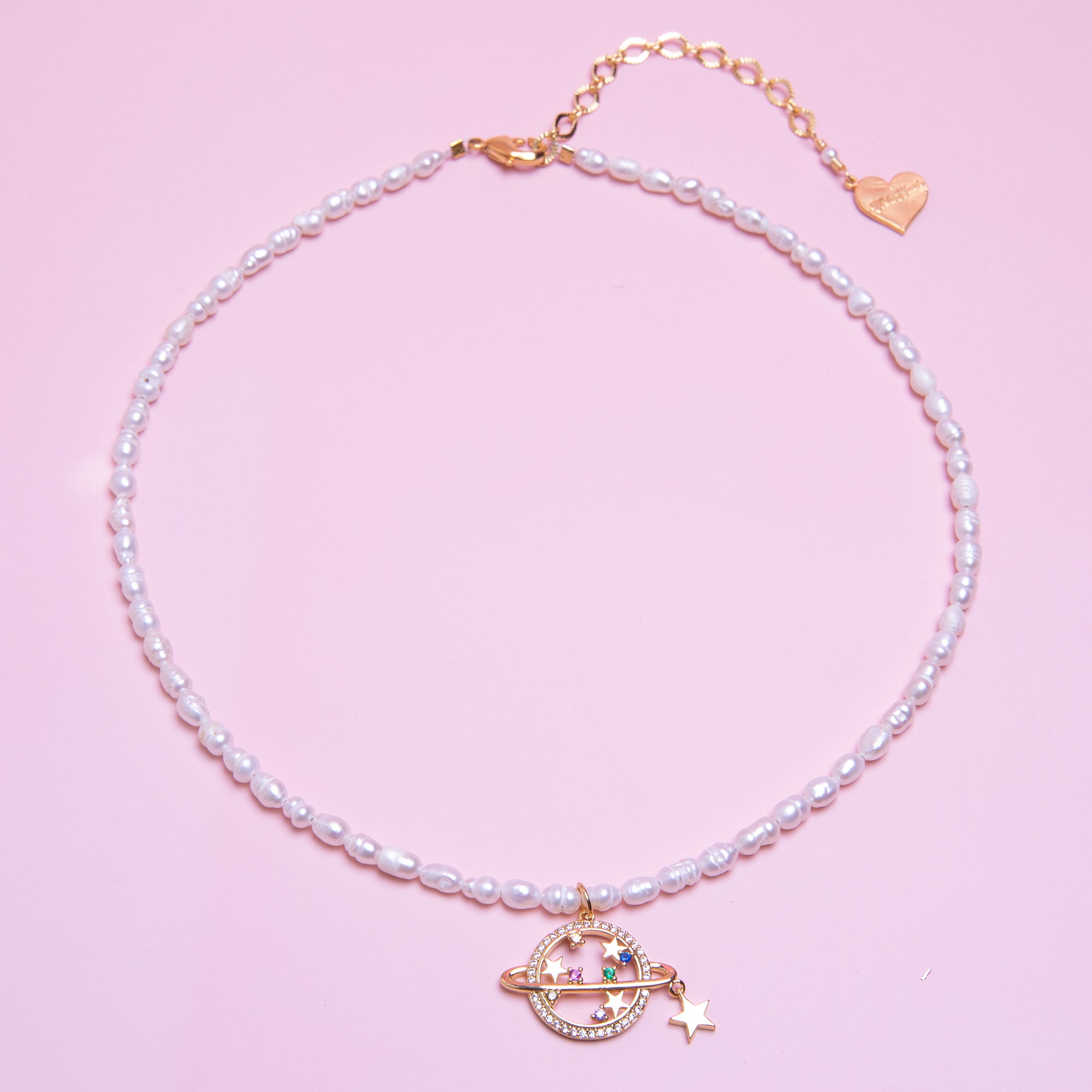 Saturn Love Pearl Necklace