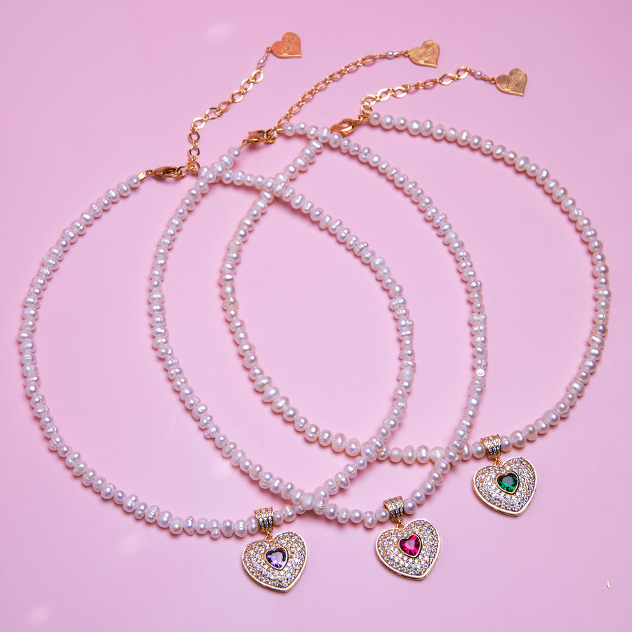 Pearl Royal Heart Necklace