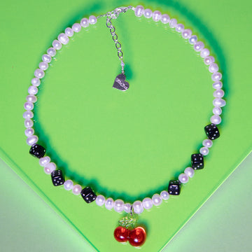 Pearl Lucky Cherry Necklace