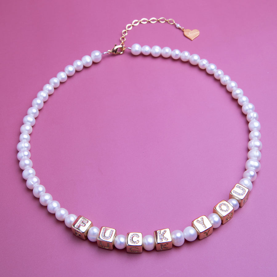 Custom Pearl Block Necklace