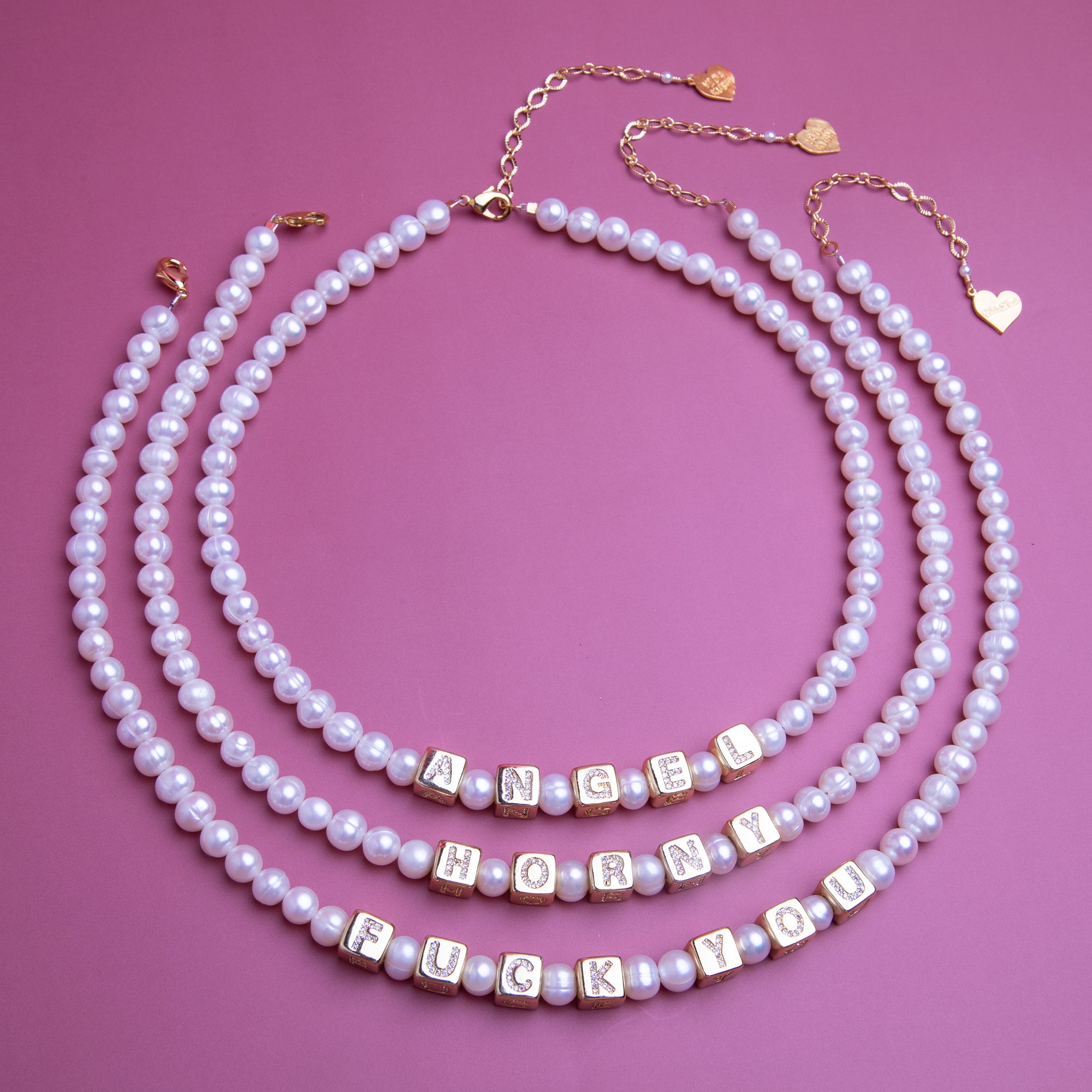 Custom Pearl Block Necklace