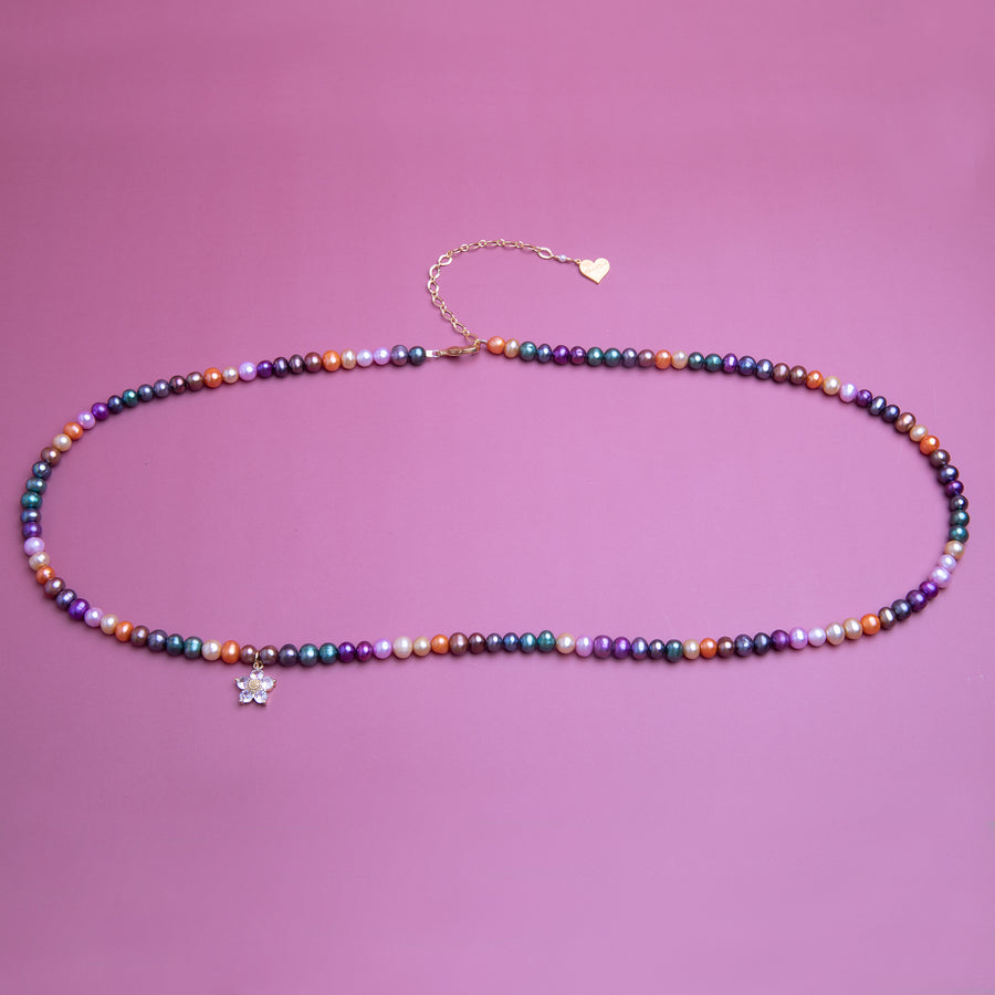 Multicolor Pearl Hibiscus Belly Chain