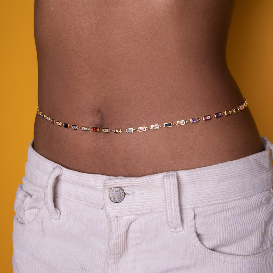 Rectangle Prism Belly Chain