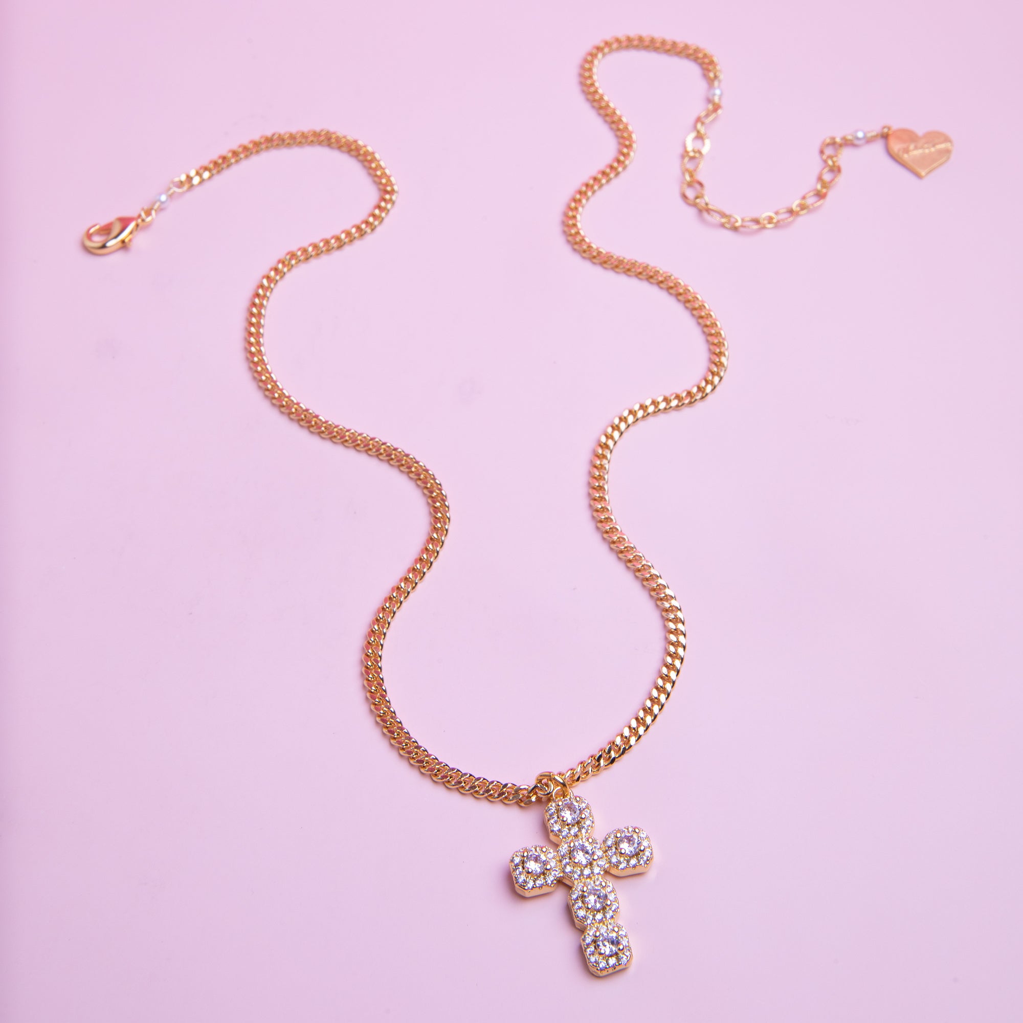 Cushion Cut Cross Necklace
