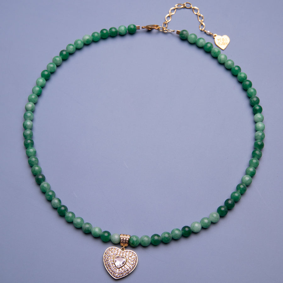 Smooth Jade Royal Heart Necklace