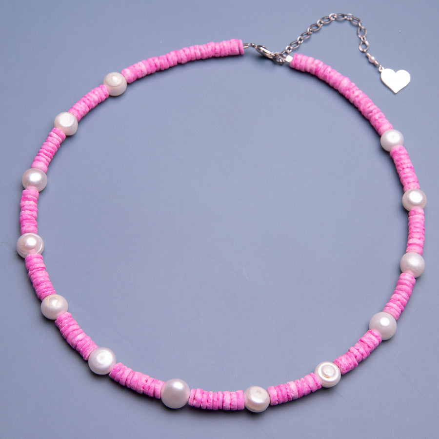 Puka Shell Pearl Necklace