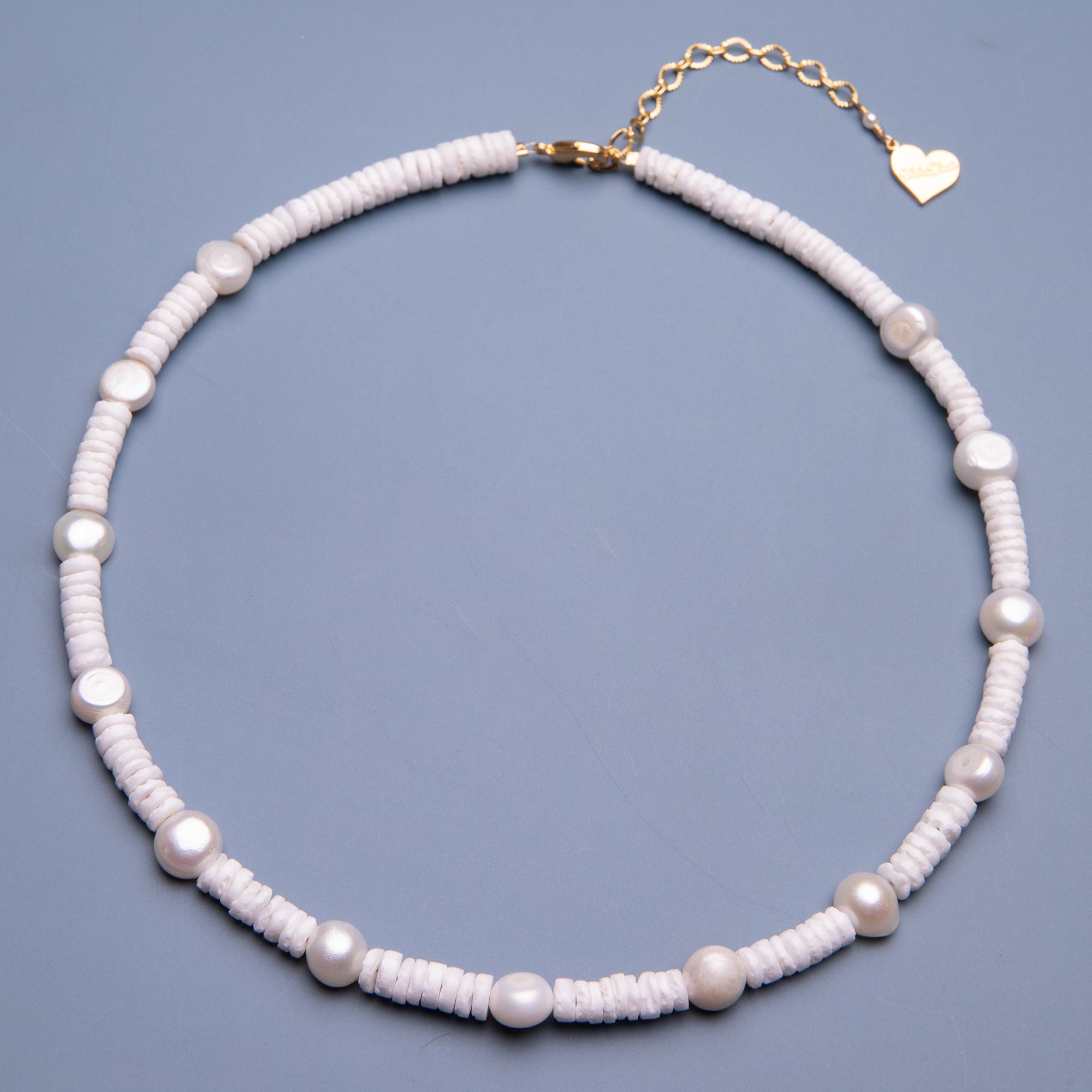 Puka Shell Pearl Necklace