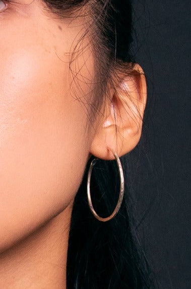 Hammered Hoop Earrings