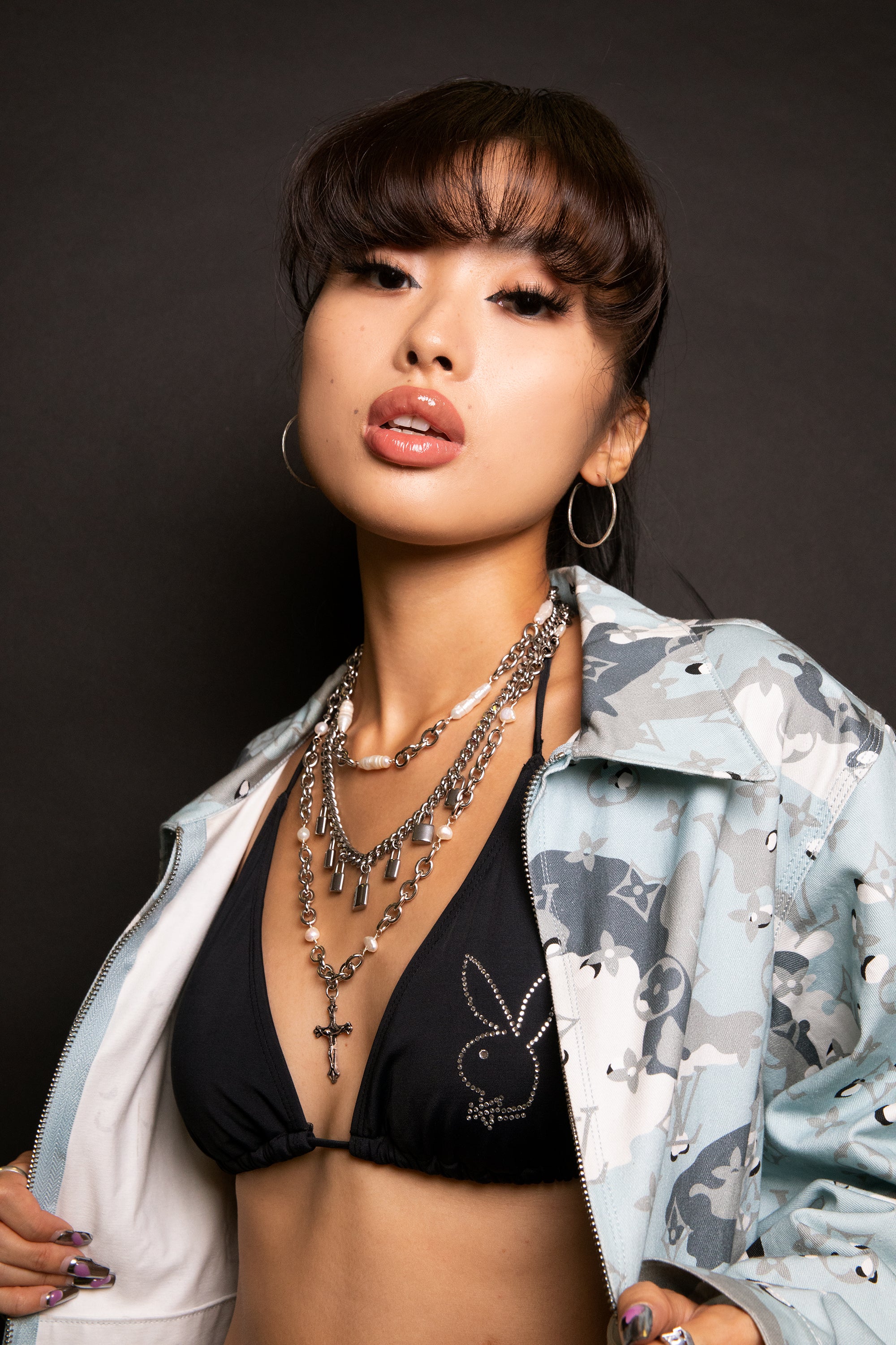 Pearl Chain Cross Necklace