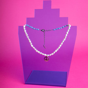 Pearl Peace Charm Necklace