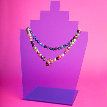 Multicolor Pearl Toggle Necklace