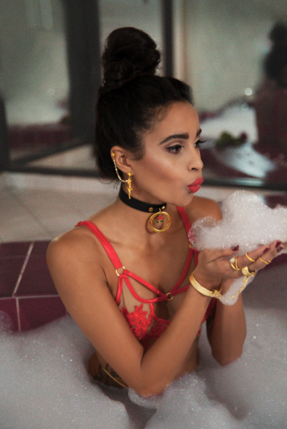 The Golden Rose Earring Chain