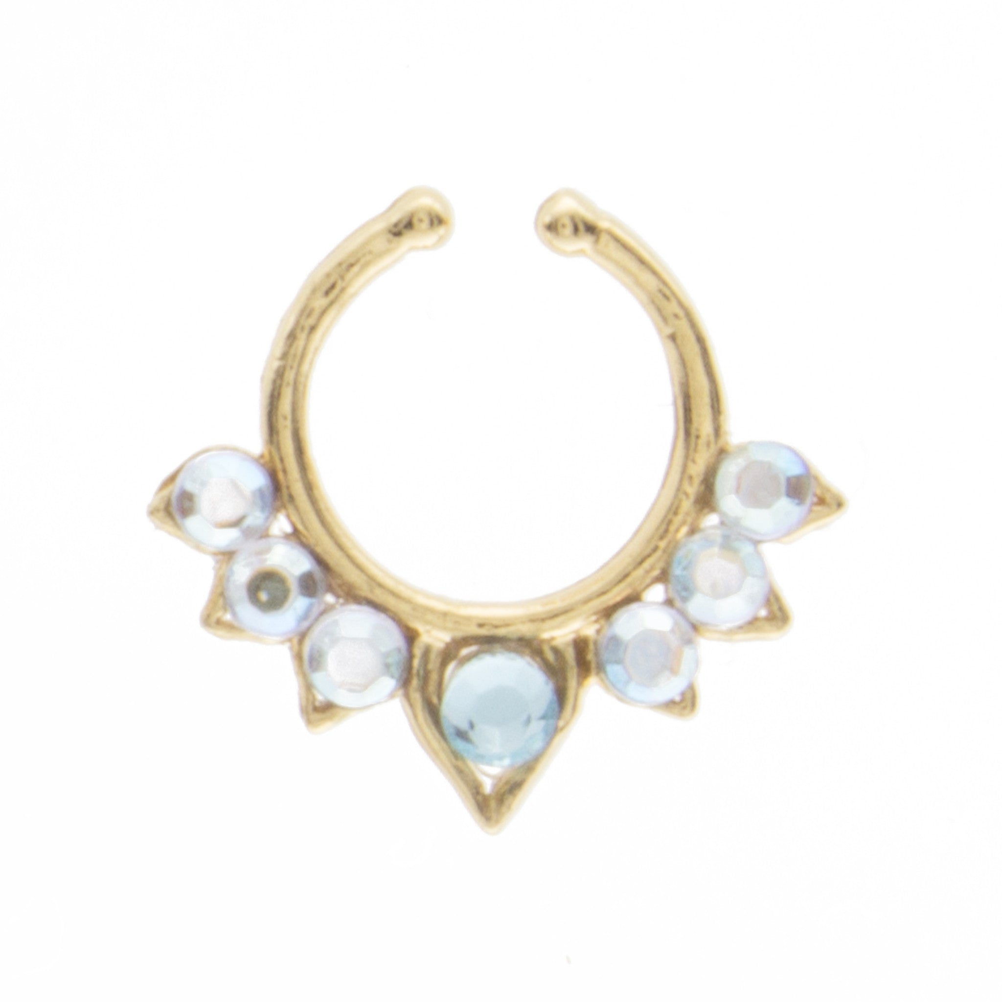 Aqua and Rainbow Jewel Aurora Clip