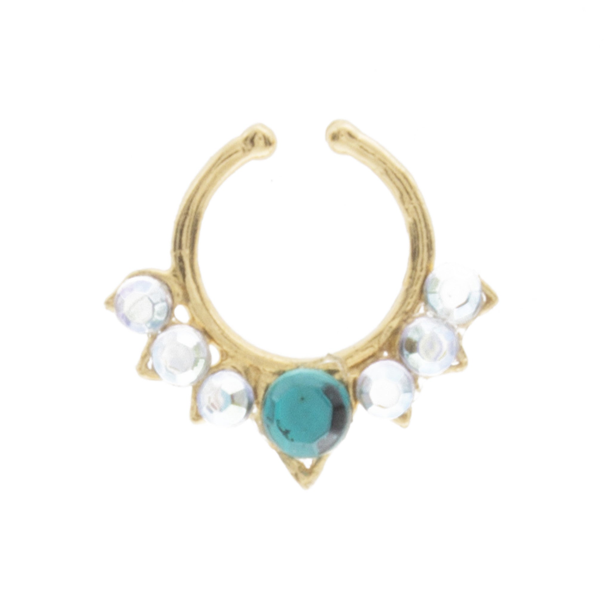 Emerald and Rainbow Jewel Aurora Clip