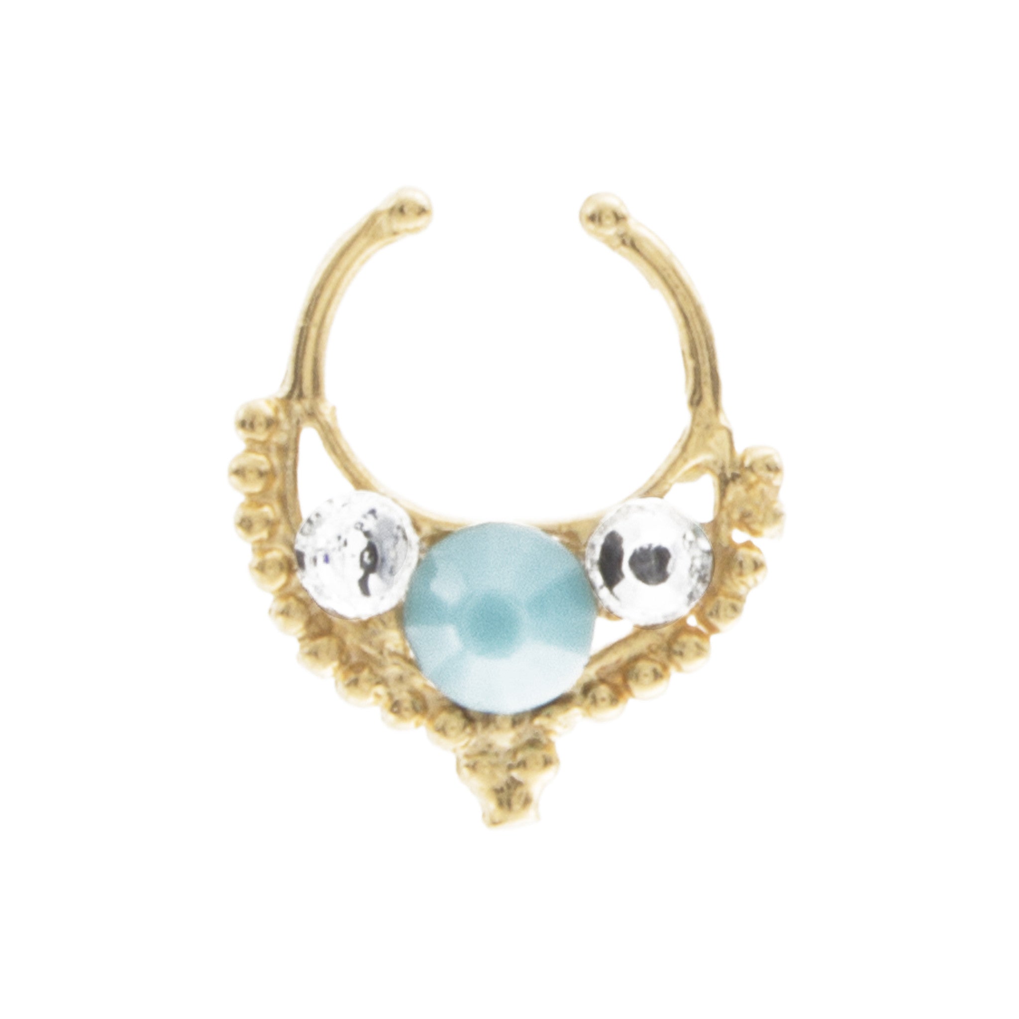 Turquoise and Clear Jewel Freya Clip