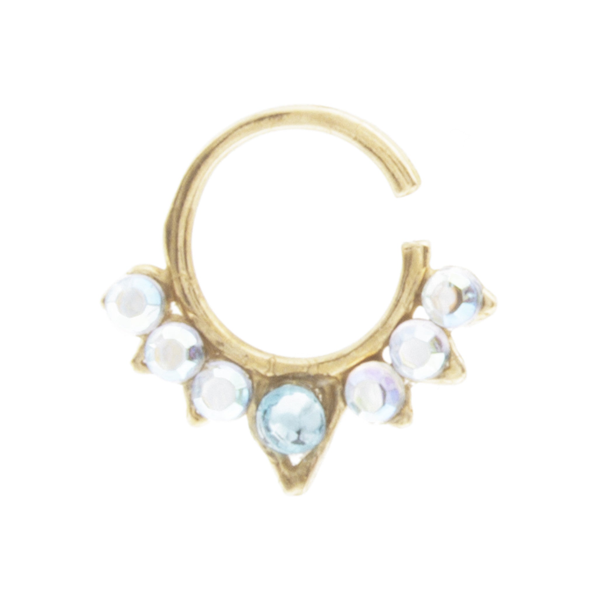 Aqua and Rainbow Jewel Aurora Ring