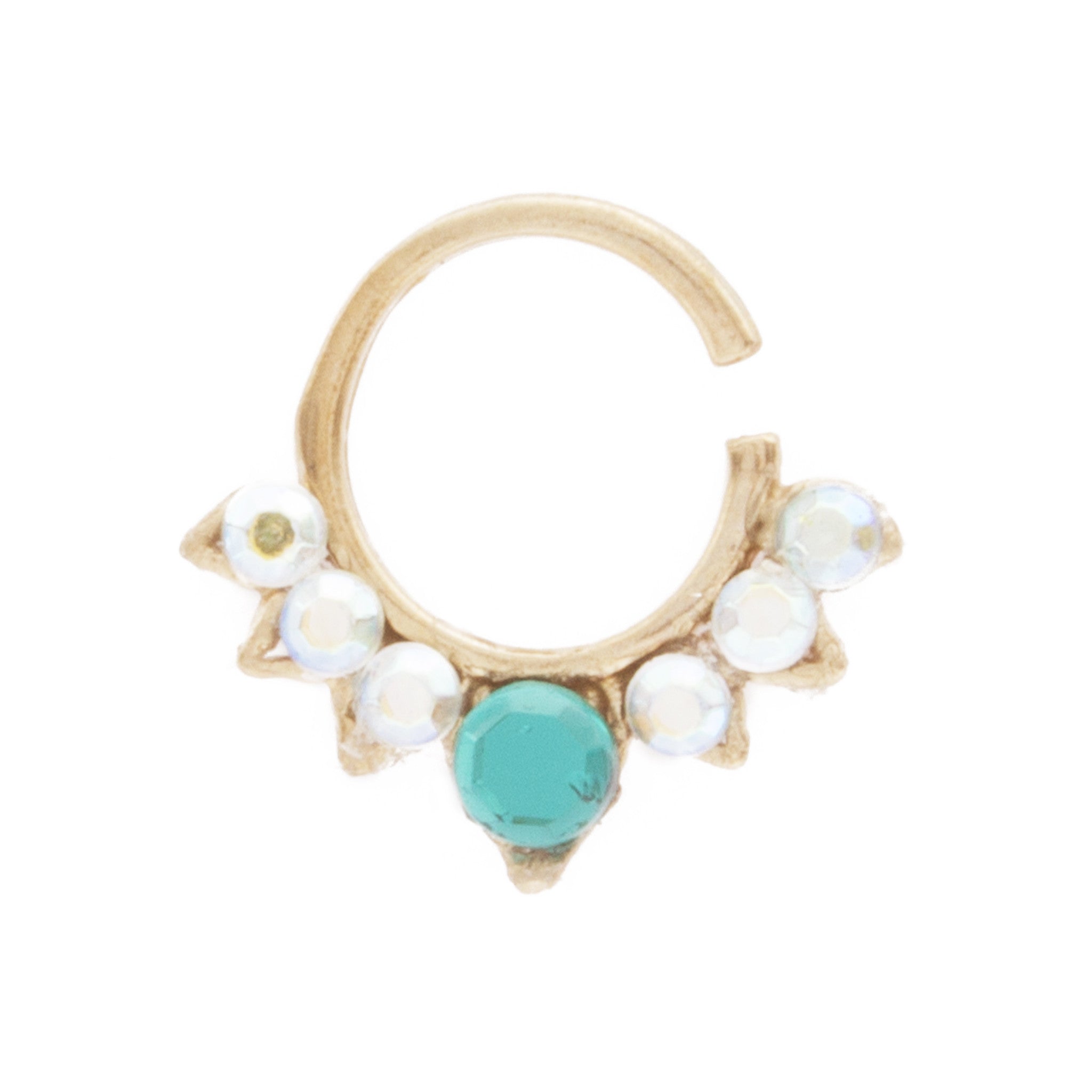 Emerald and Rainbow Jewel Aurora Ring