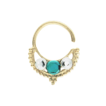 Emerald and Clear Jewel Freya Ring