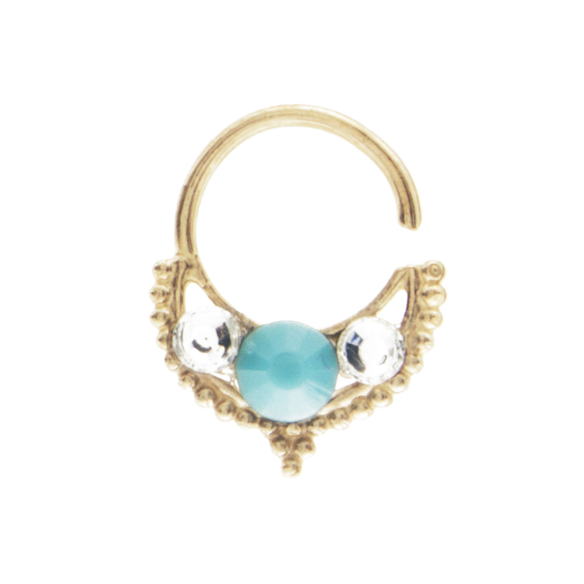 Turquoise and Clear Jewel Freya Ring