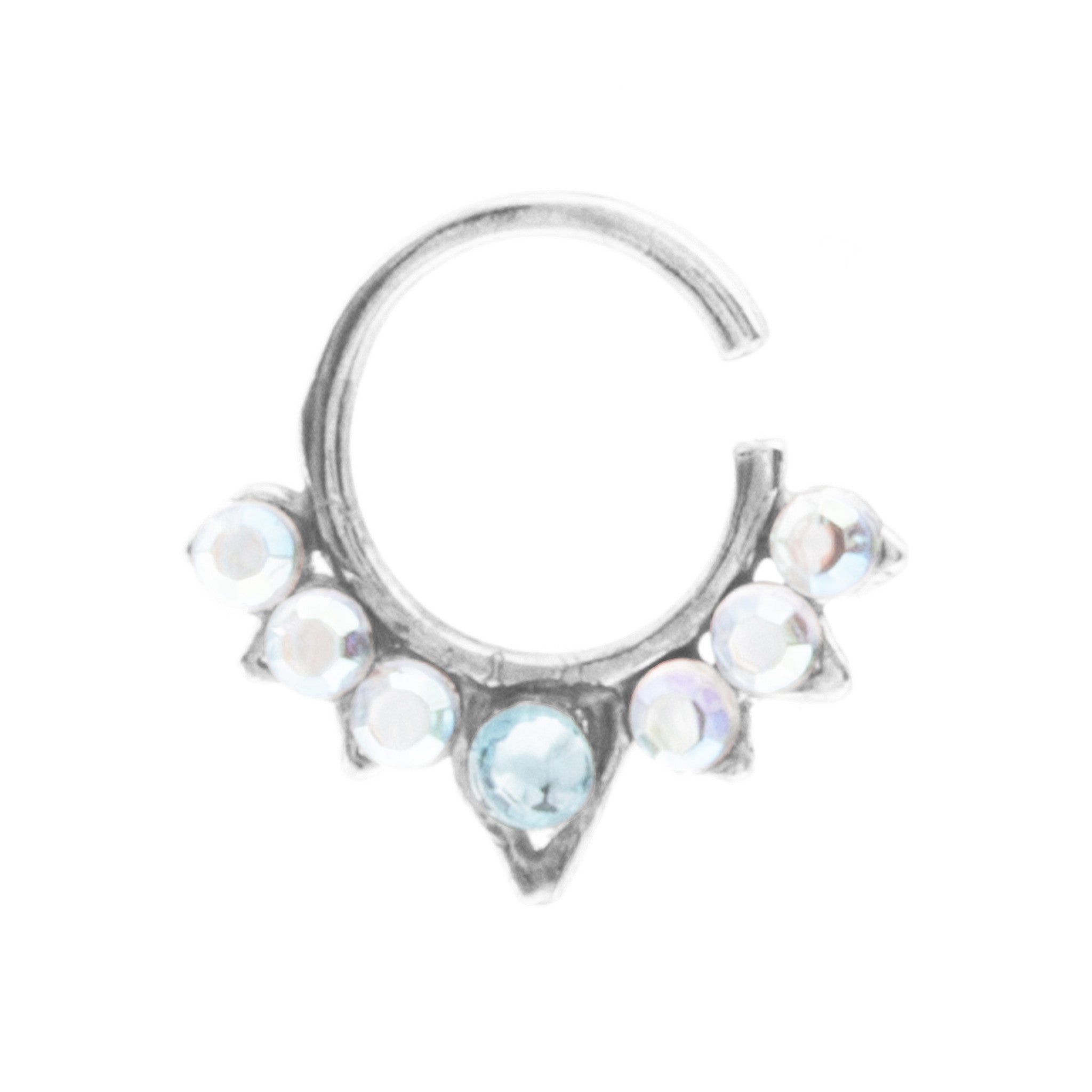 Aqua and Rainbow Jewel Aurora Ring