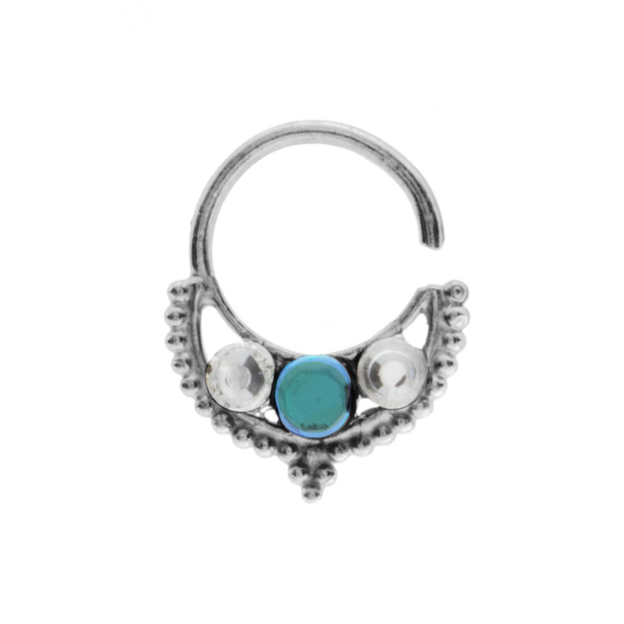 Emerald and Clear Jewel Freya Ring