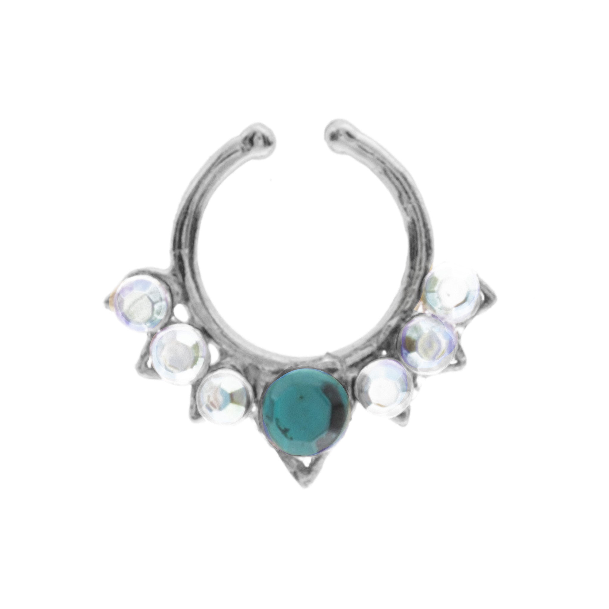 Emerald and Rainbow Jewel Aurora Clip