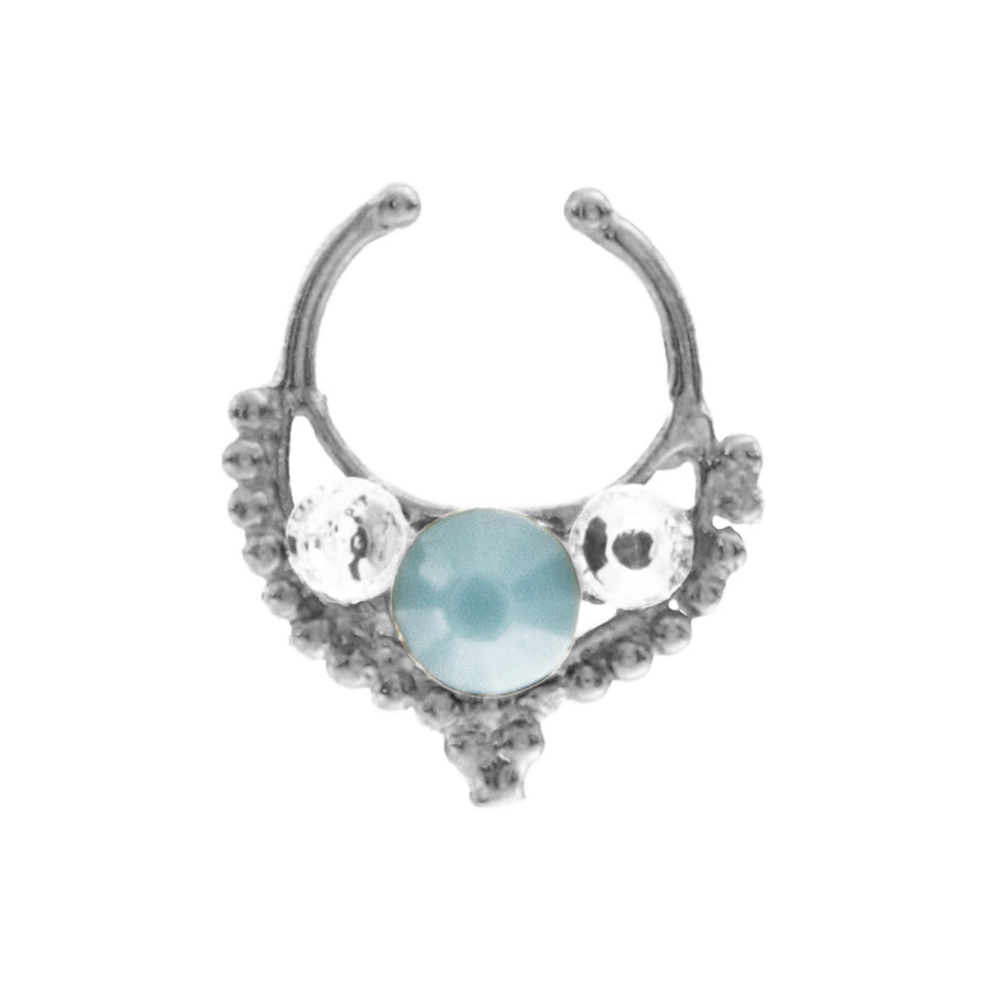 Turquoise and Clear Jewel Freya Clip