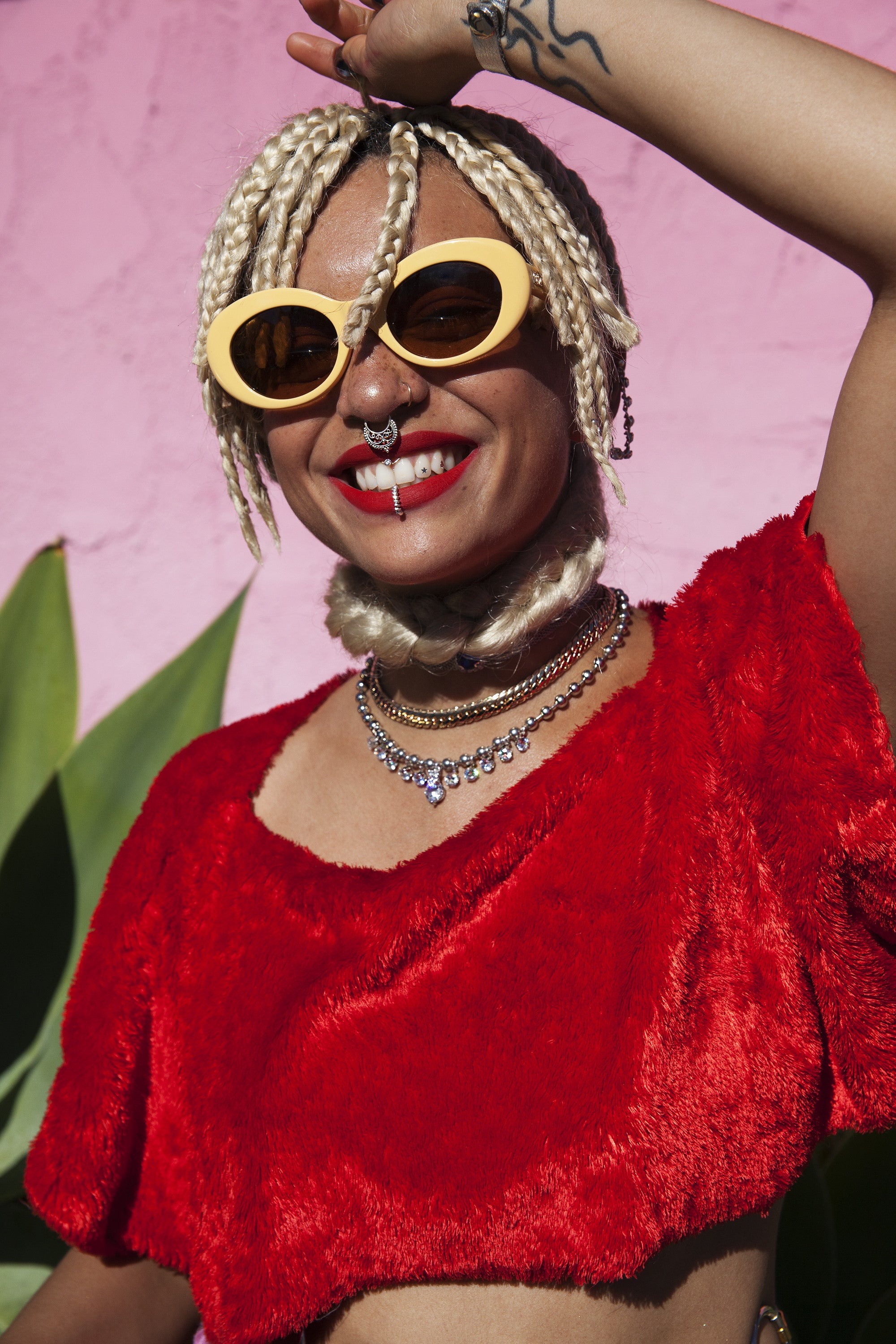 Silver Eros Faux Lip Ring Set