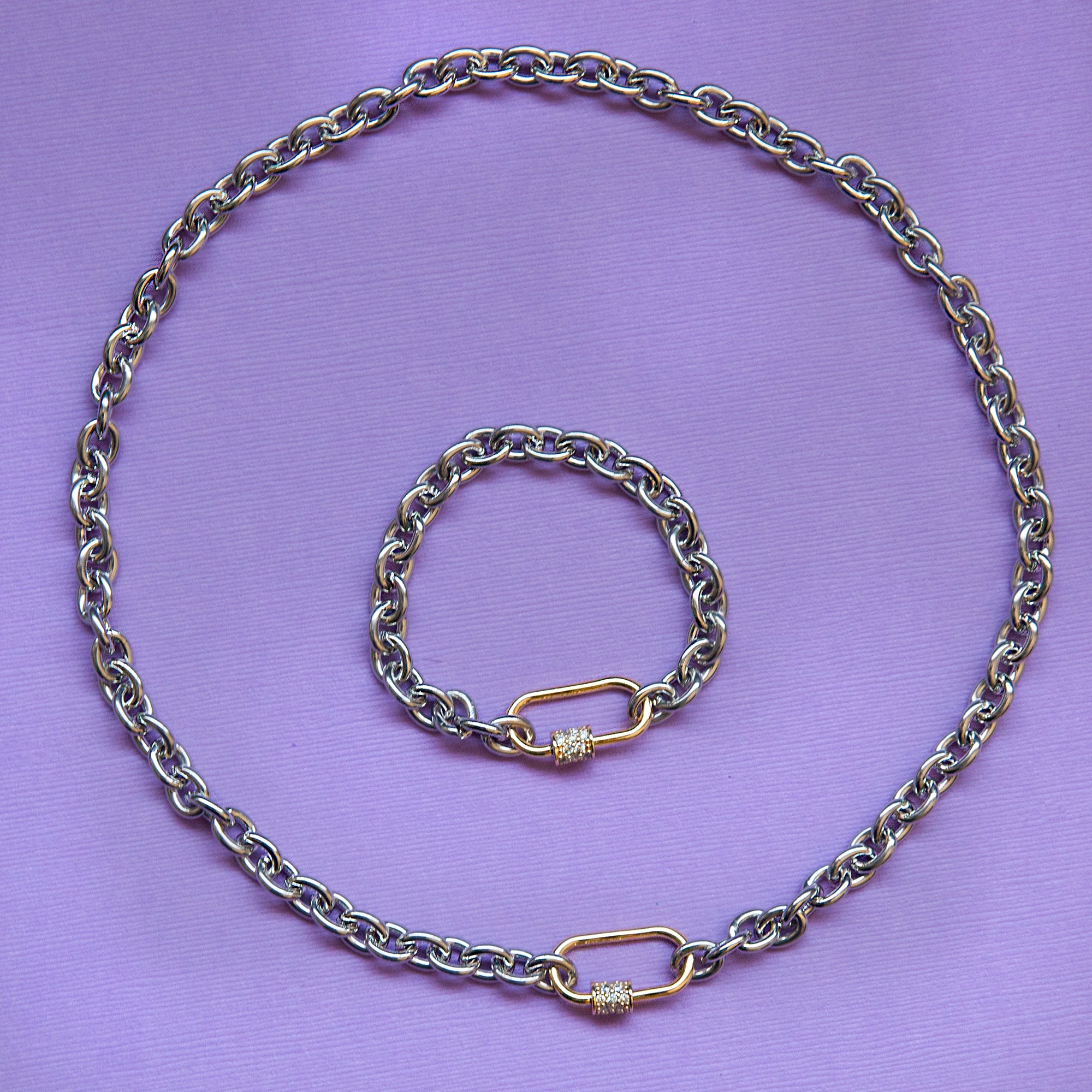 Duotone Carabiner Necklace