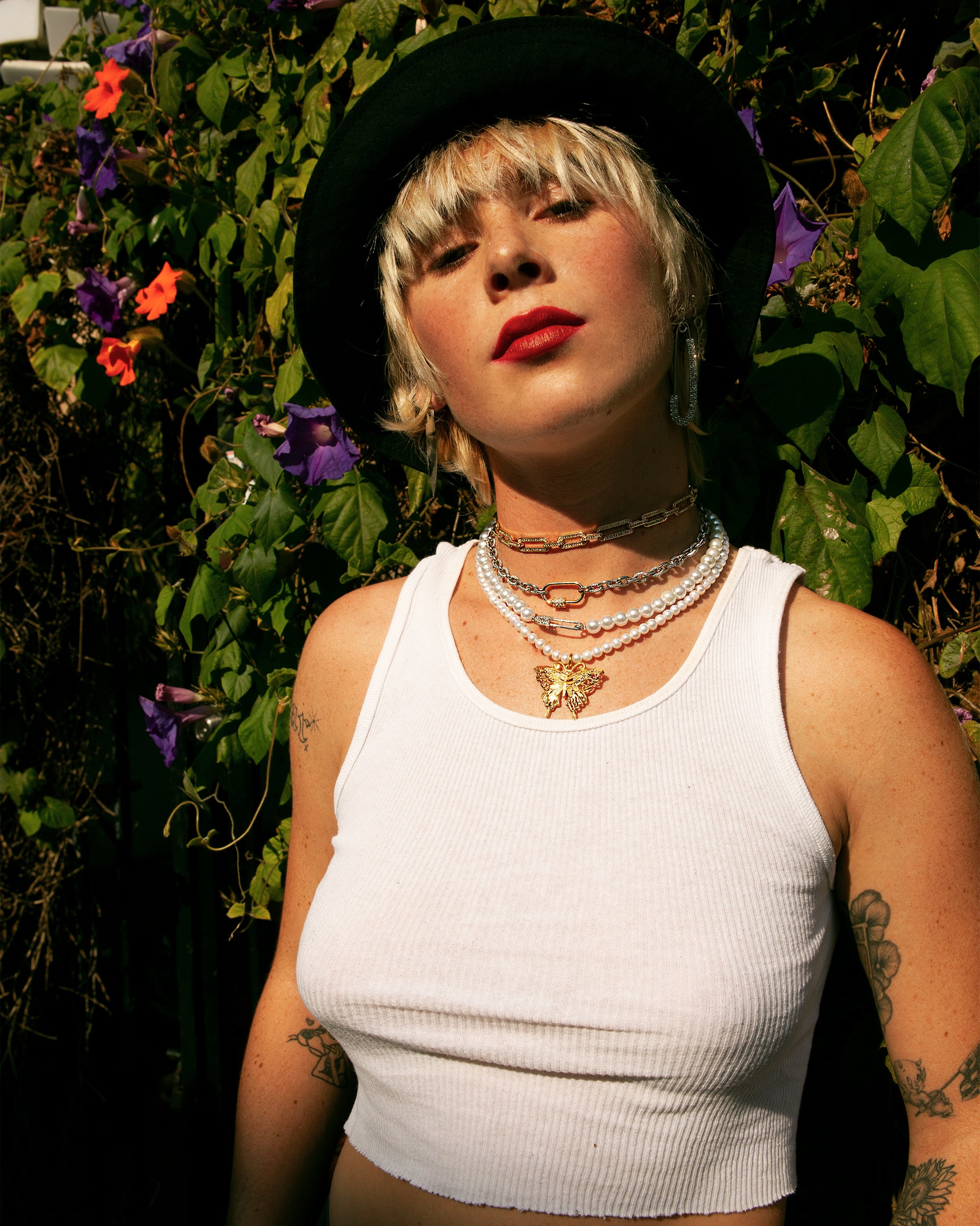 Pearl Safety Pin Choker