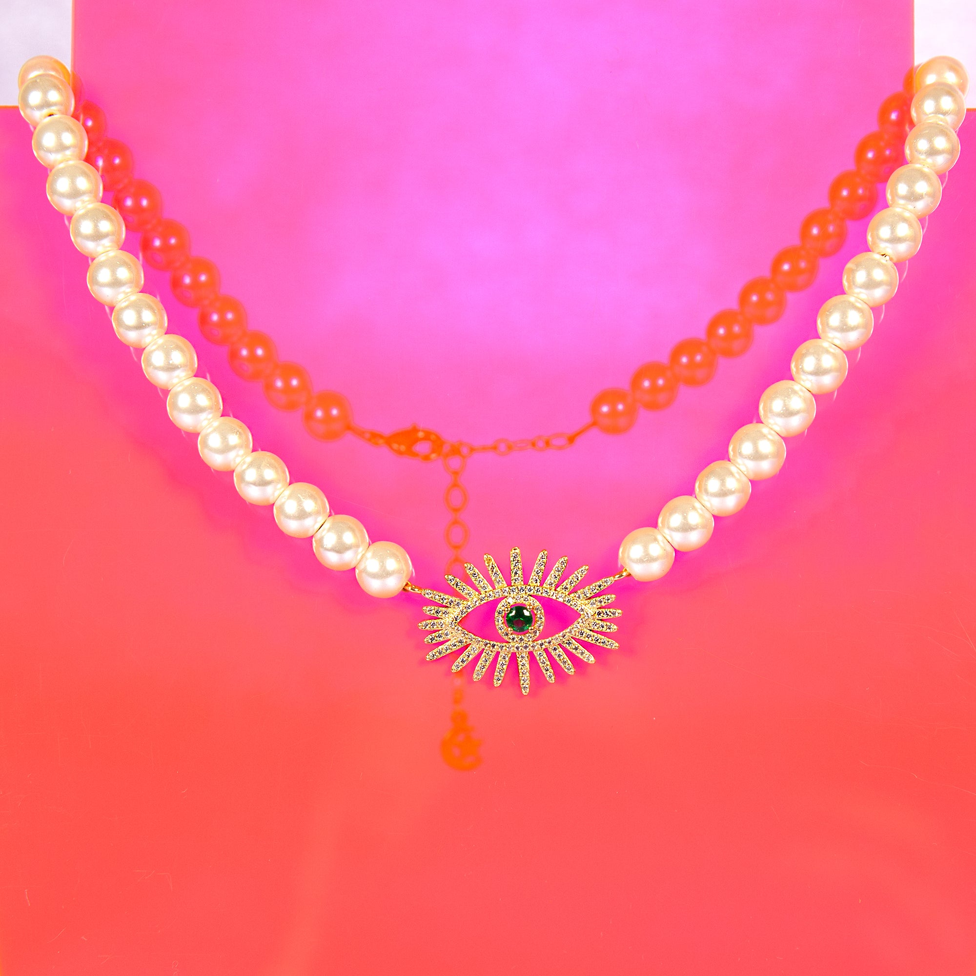 Eyes Wide Open Pearl Necklace