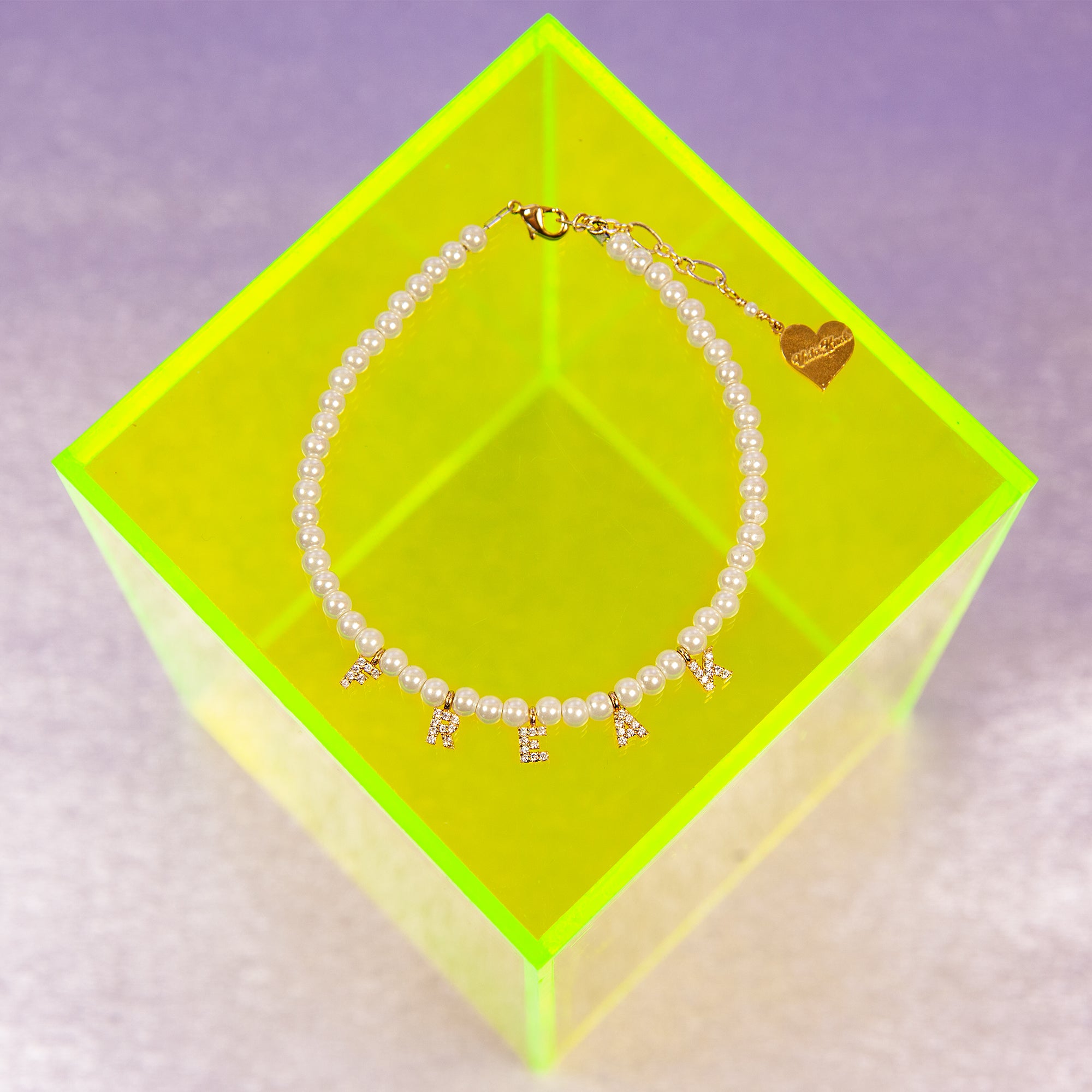 Pearl Custom Word Anklet