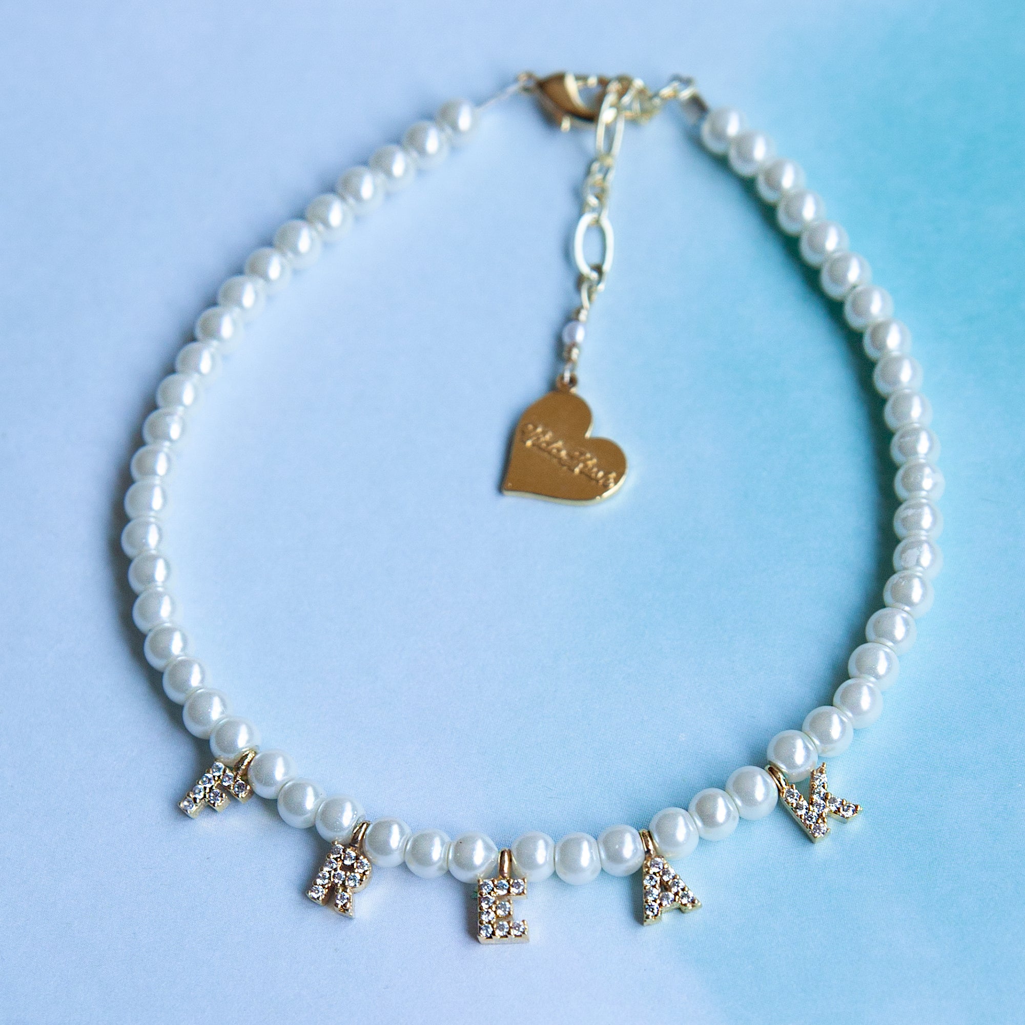 Pearl Custom Word Anklet