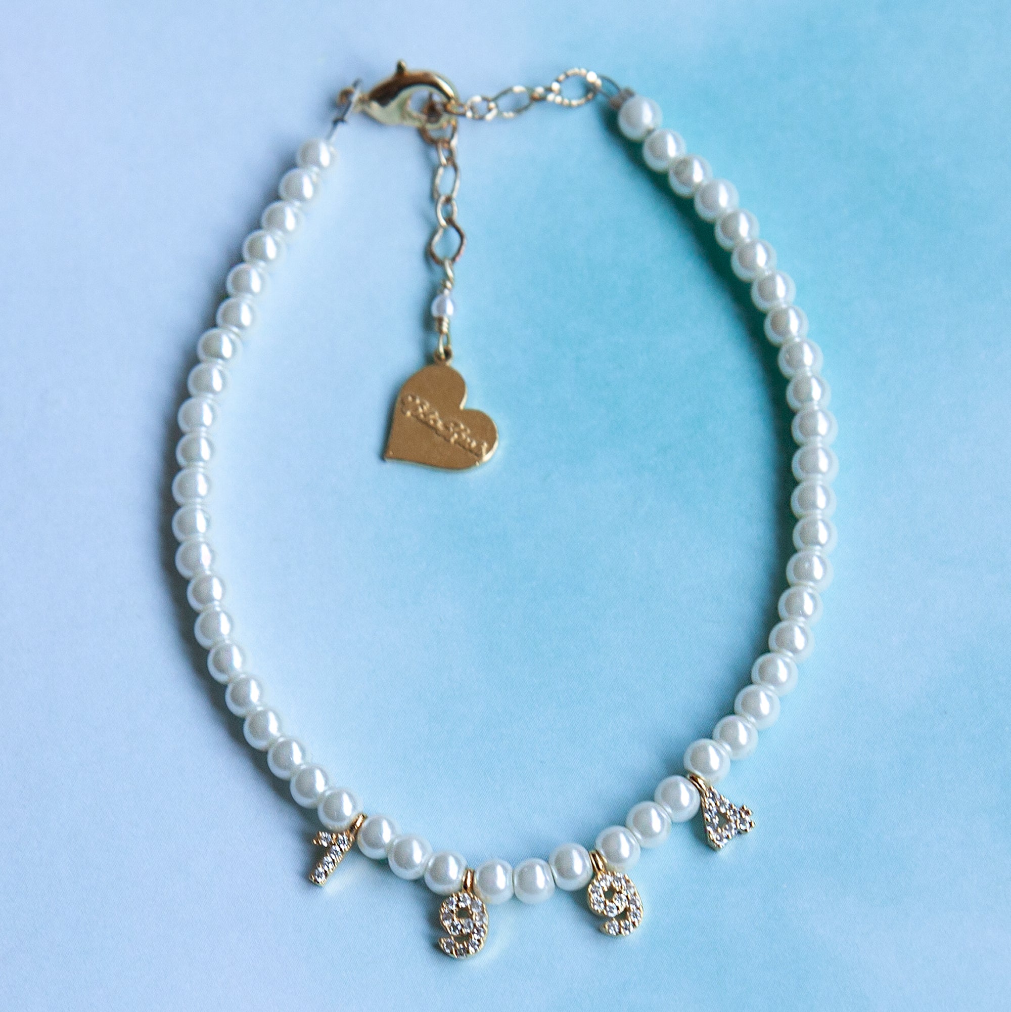 Pearl Custom Number Anklet