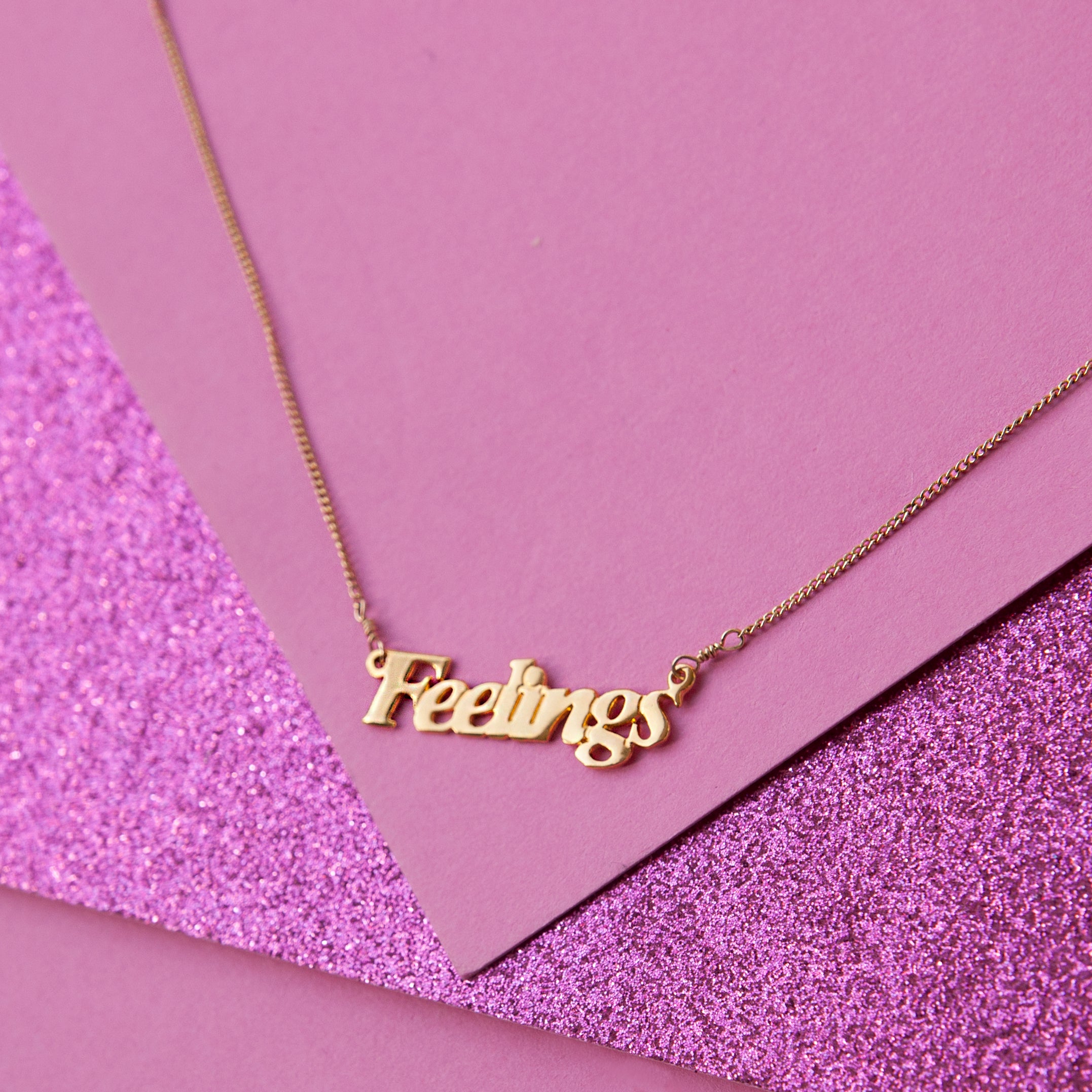Feelings Nameplate Necklace