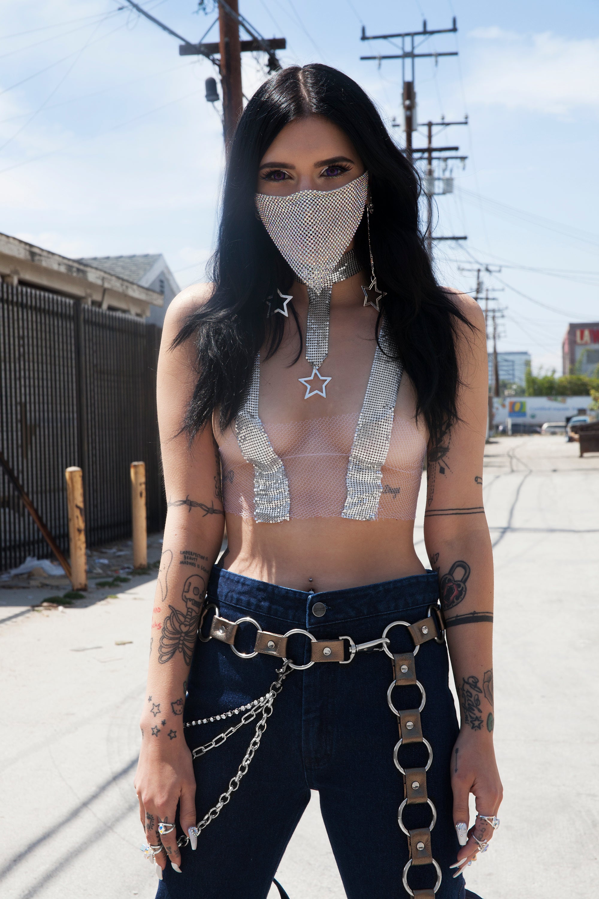 Chain Mail Leather Belt