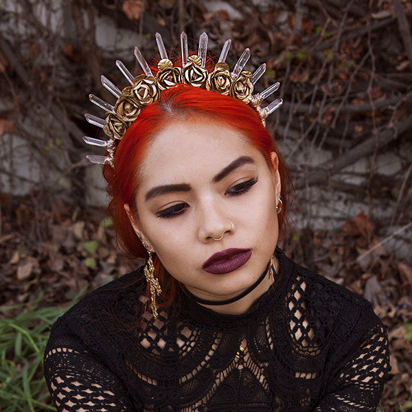 Golden Rose Crystal Crown
