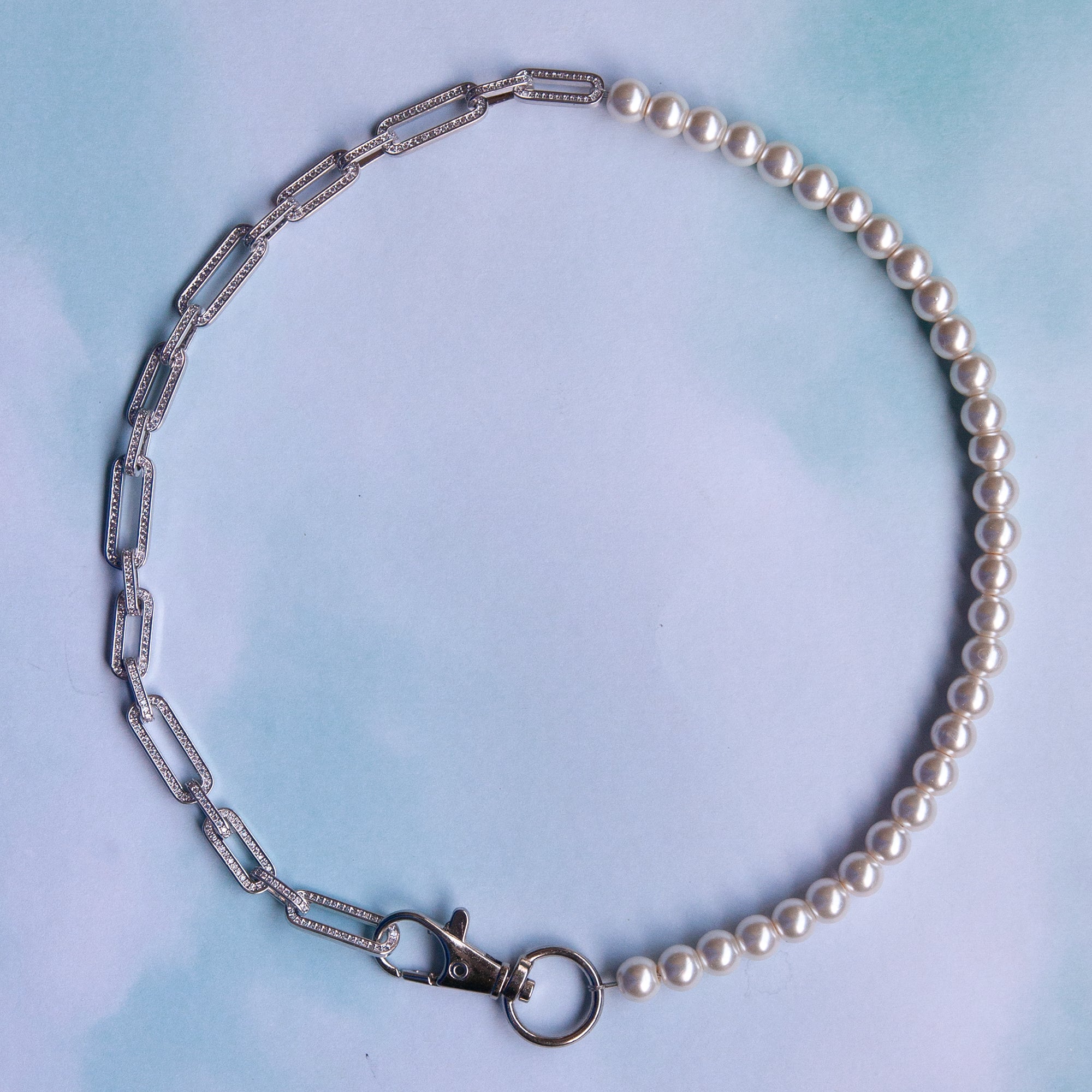 50/50 Pearl Pave Chain Choker