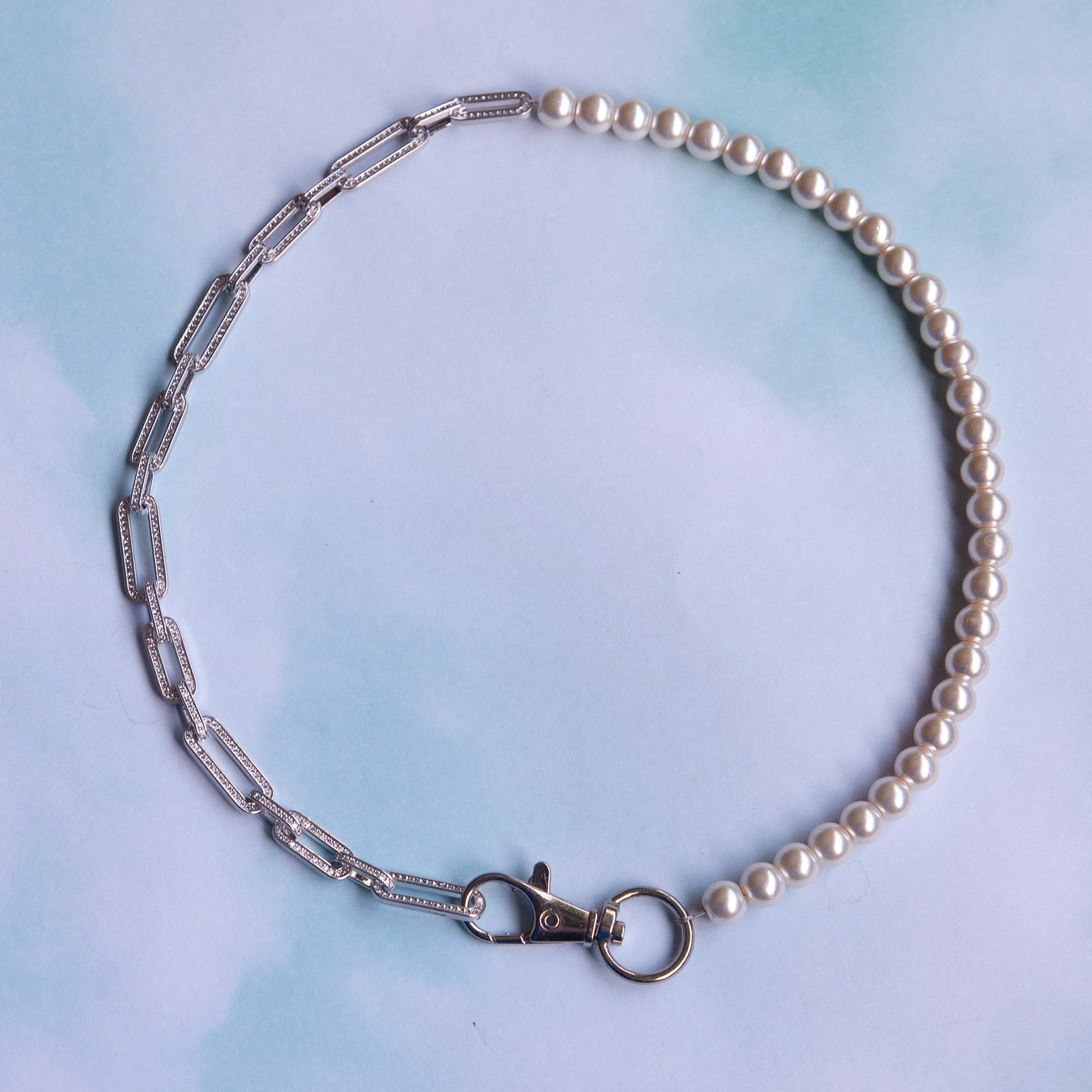 50/50 Pearl Pave Chain Choker