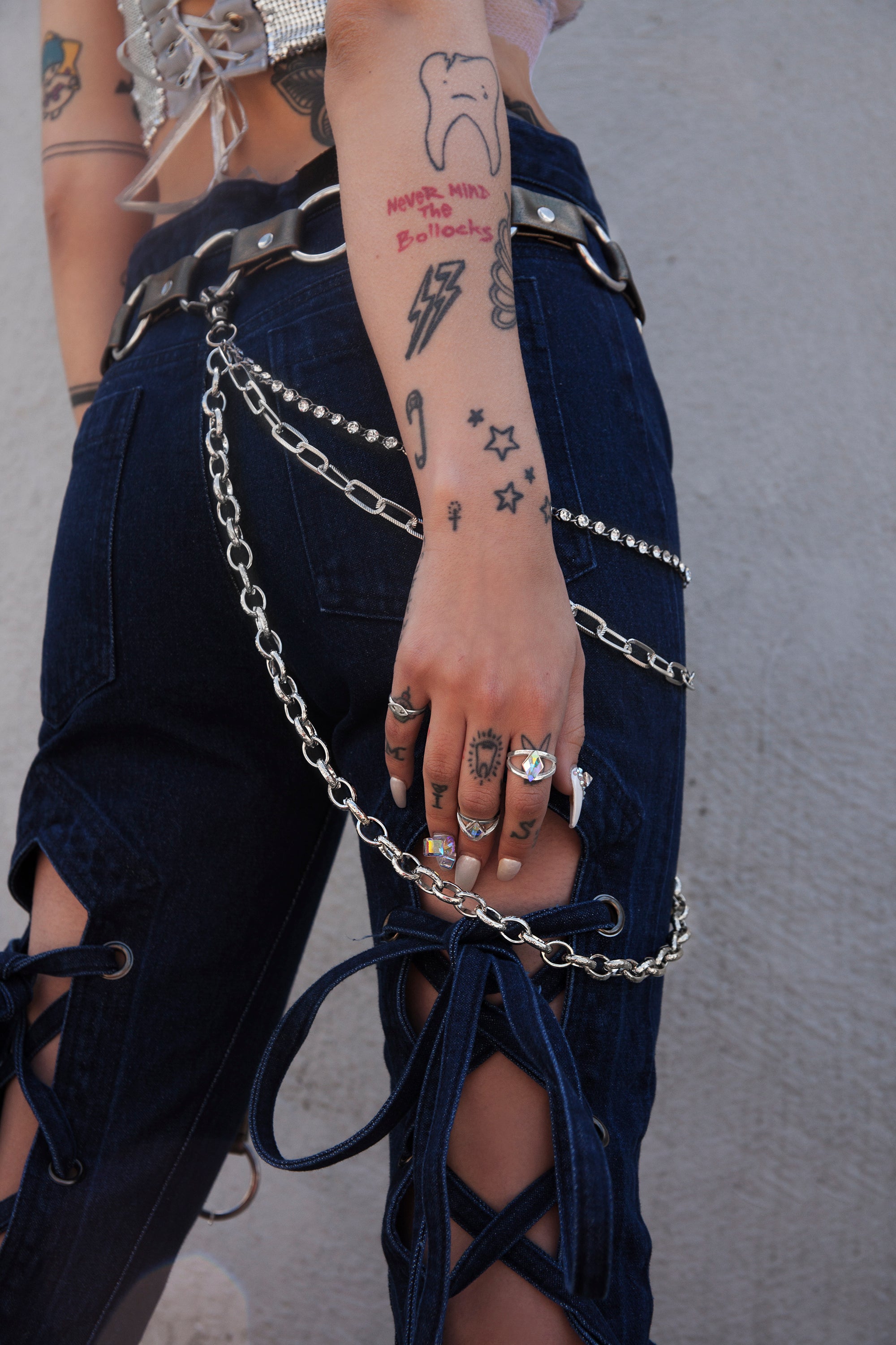 Chain Mail Leather Belt